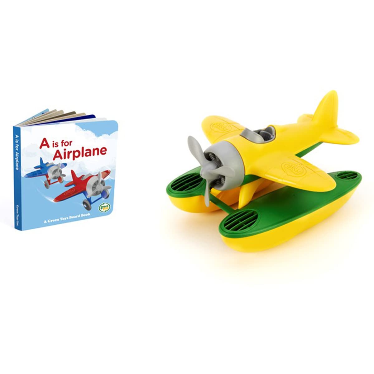 Green Toys Seaplane - Eco-Friendly Yellow Airplane Toy for Kids | Perfect for Bath Time, Outdoor Play & Learning Fun