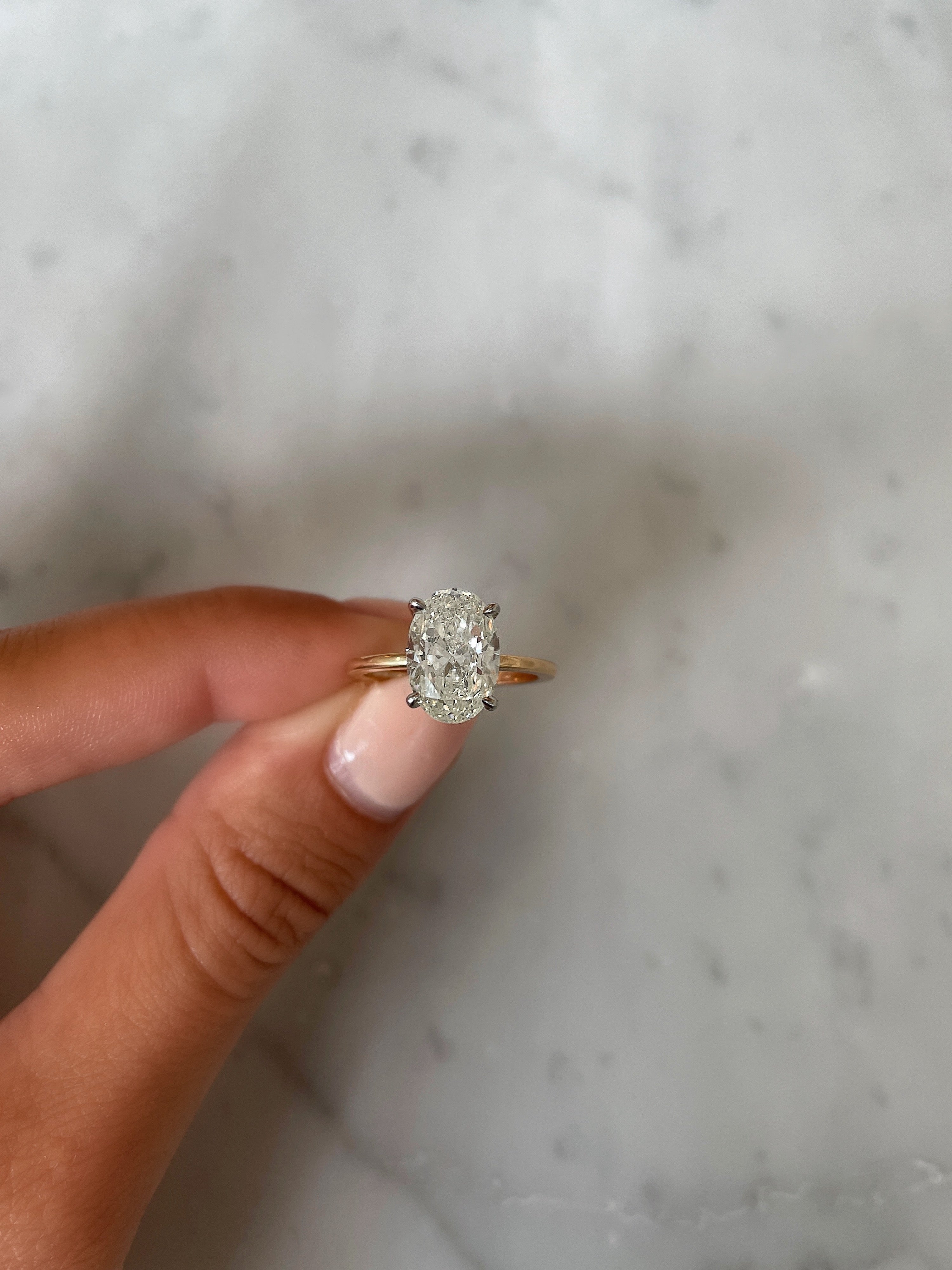 2.50 Carat Oval Cut Diamond Engagement Ring with Whisper Thin Hidden Halo - Perfect for Proposals, Anniversaries & Special Occasions