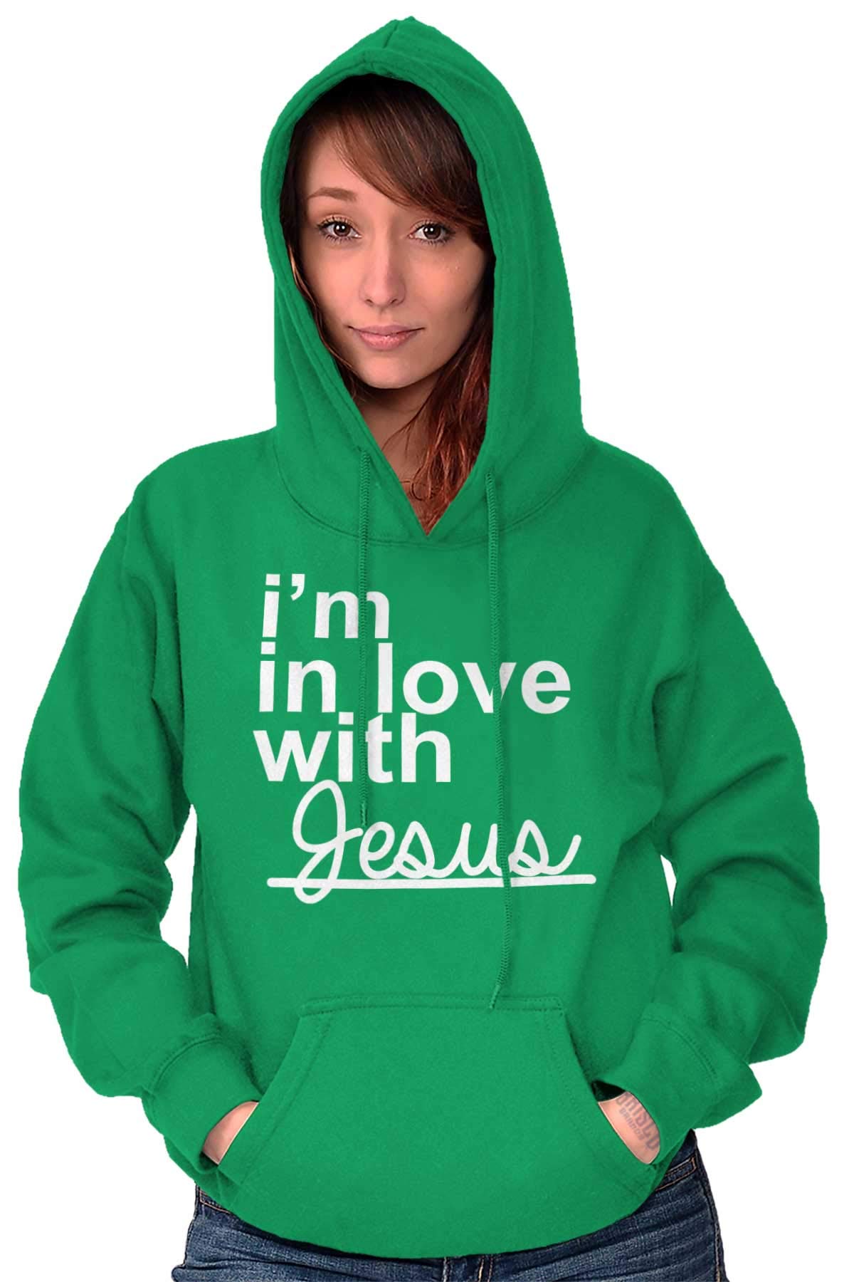 Women's Christian Hoodie Sweatshirt - 'I'm in Love With Jesus' Classic Teaze Pullover | Faith-Based Apparel for Church, Bible Study & Everyday Wear