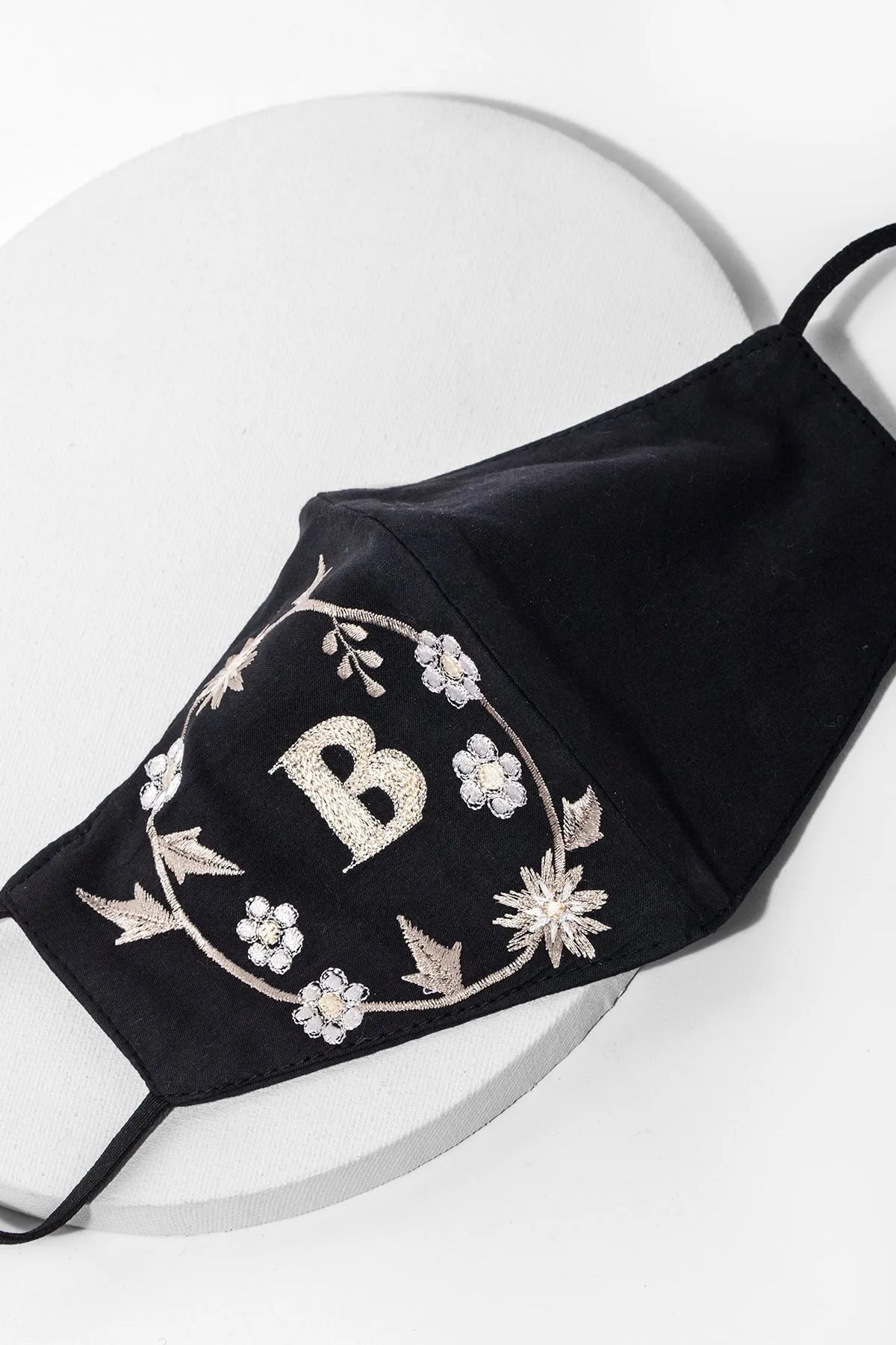 Custom White Embroidered Monogram Face Mask - Personalized Cotton Washable Reusable - Perfect for Travel, Work & Daily Protection