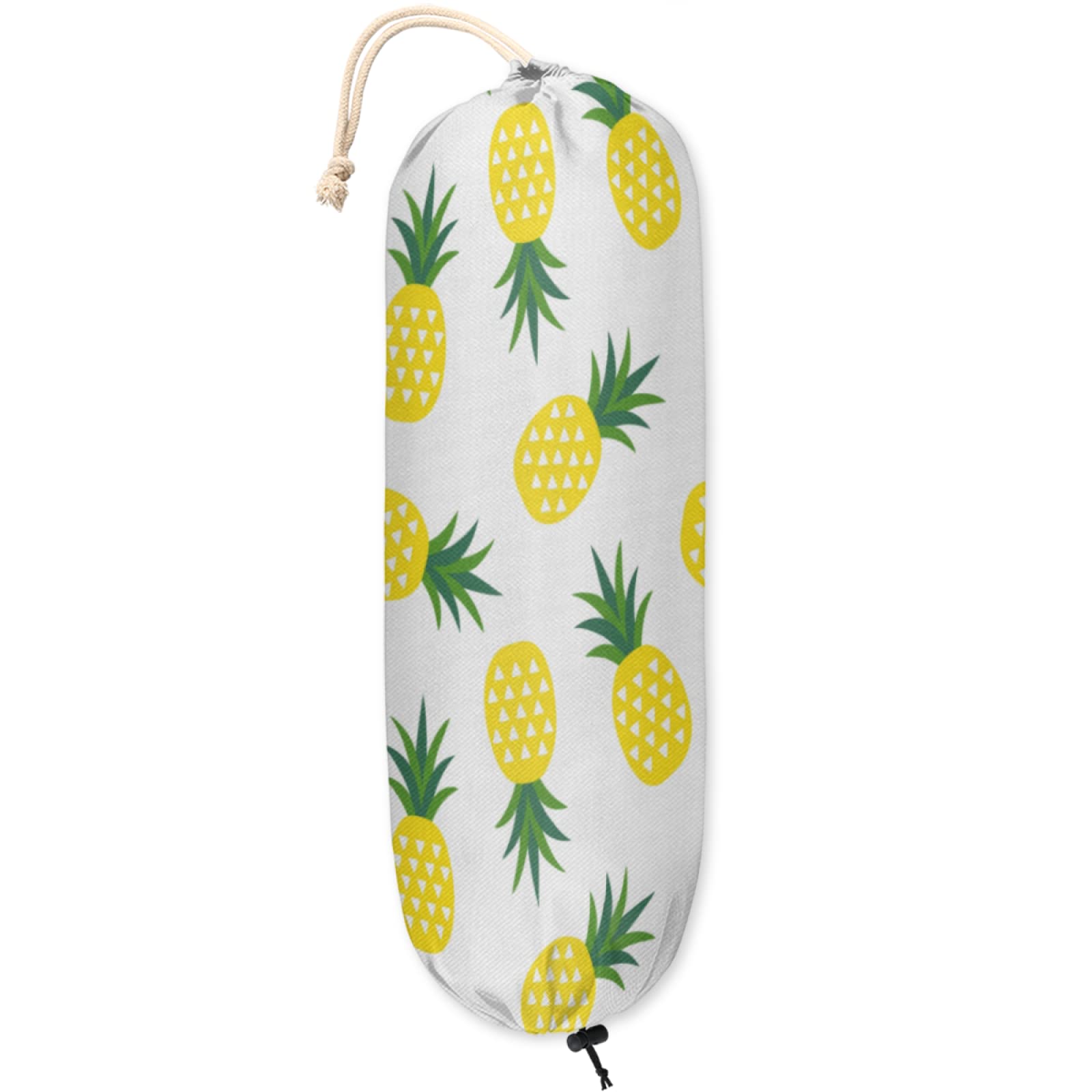 Yellow Pineapple Plastic Grocery Bag Holder & Dispenser - Kitchen, Office & Home Storage Organizer for Shopping Bags | Perfect for Pantry, Supermarket & Household Organization