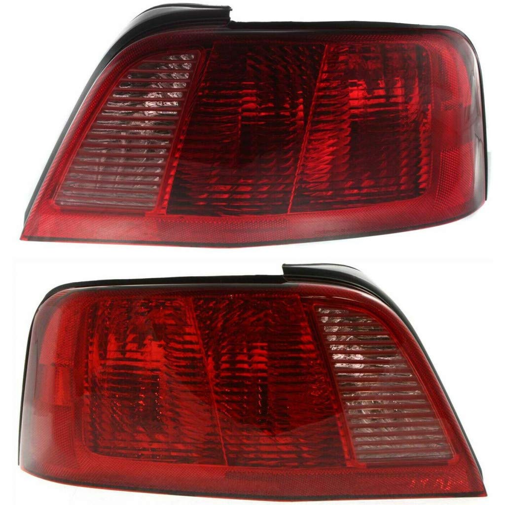 2002-2003 Mitsubishi Galant Tail Light Pair - Driver & Passenger Side with Bulbs (MI2800114 MI2801114) | Direct Fit Replacement | Enhanced Night Visibility for Safer Driving