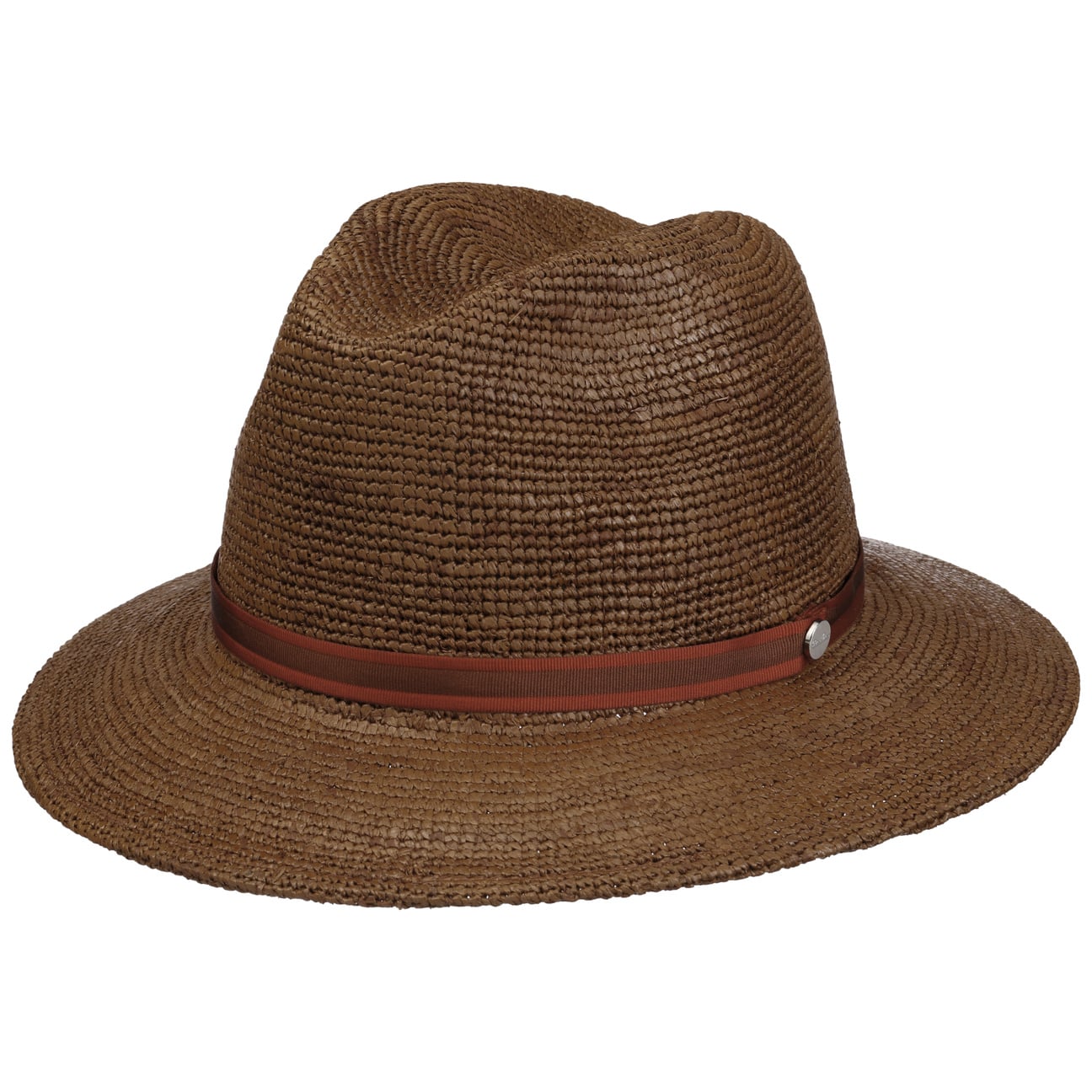 Borsalino Packable Raffia Crochet Straw Hat for Women - Summer Beach Sun Hat with Wide Brim, Foldable Travel Hat for Vacation, Pool Party & Outdoor Activities