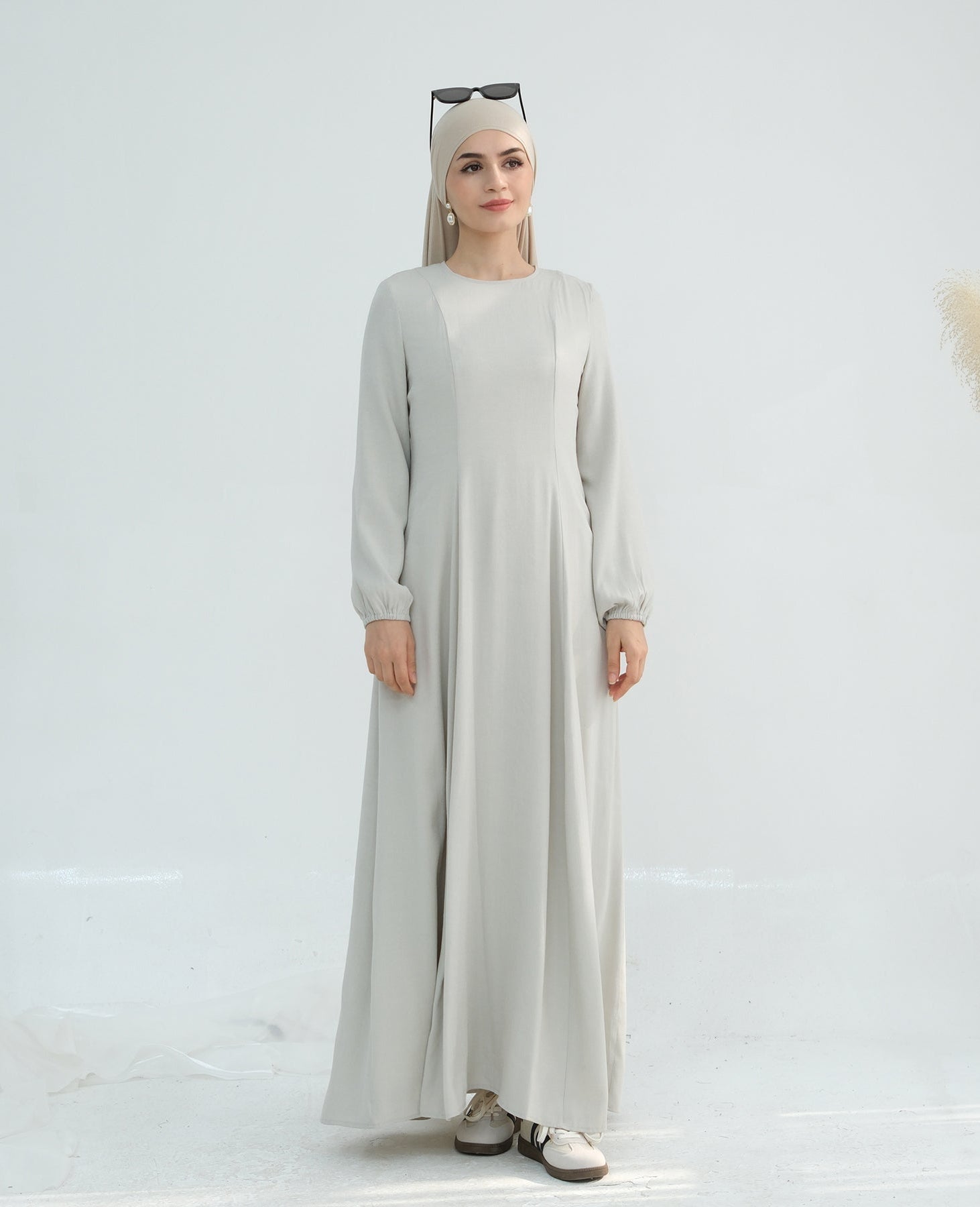 Isabella Maxi Dress for Women - Elegant Long Flowy Summer Dress in Dove Gray | Perfect for Beach, Wedding & Casual Outings
