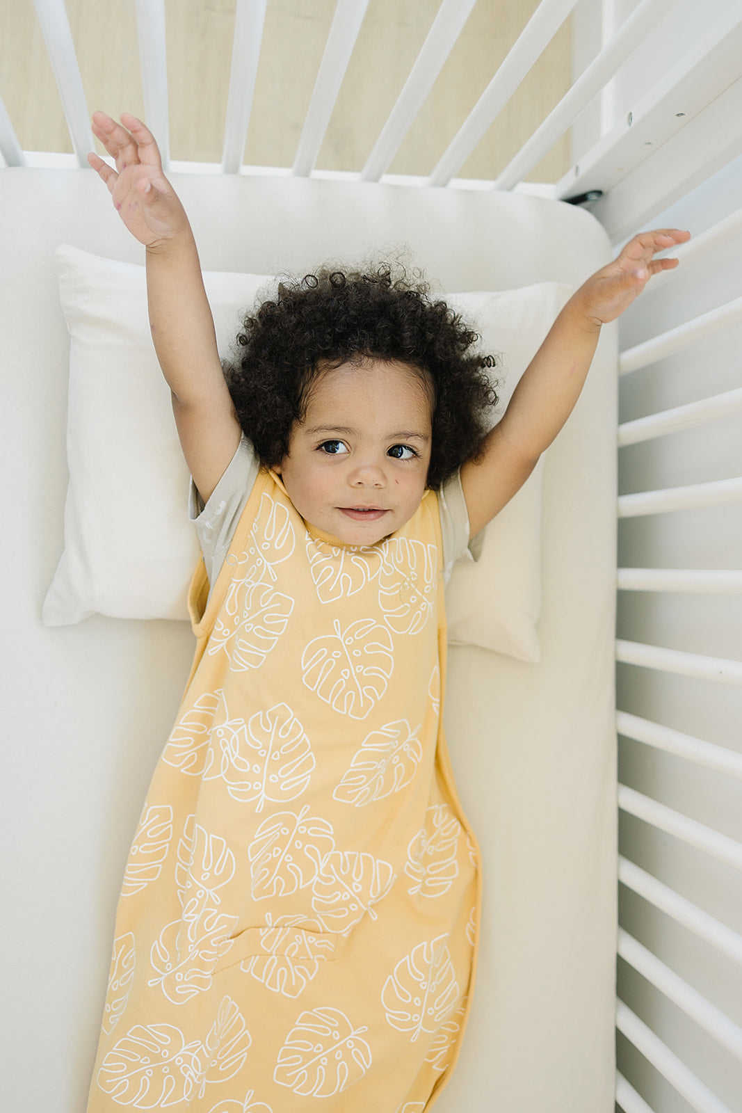 Ecolino® Adjustable Baby Sleep Sack - Organic Cotton Sleeping Bag for Infants & Toddlers (2 Months to 2 Years) - Monstera Leaf Design - Perfect for Nursery, Daycare & Travel