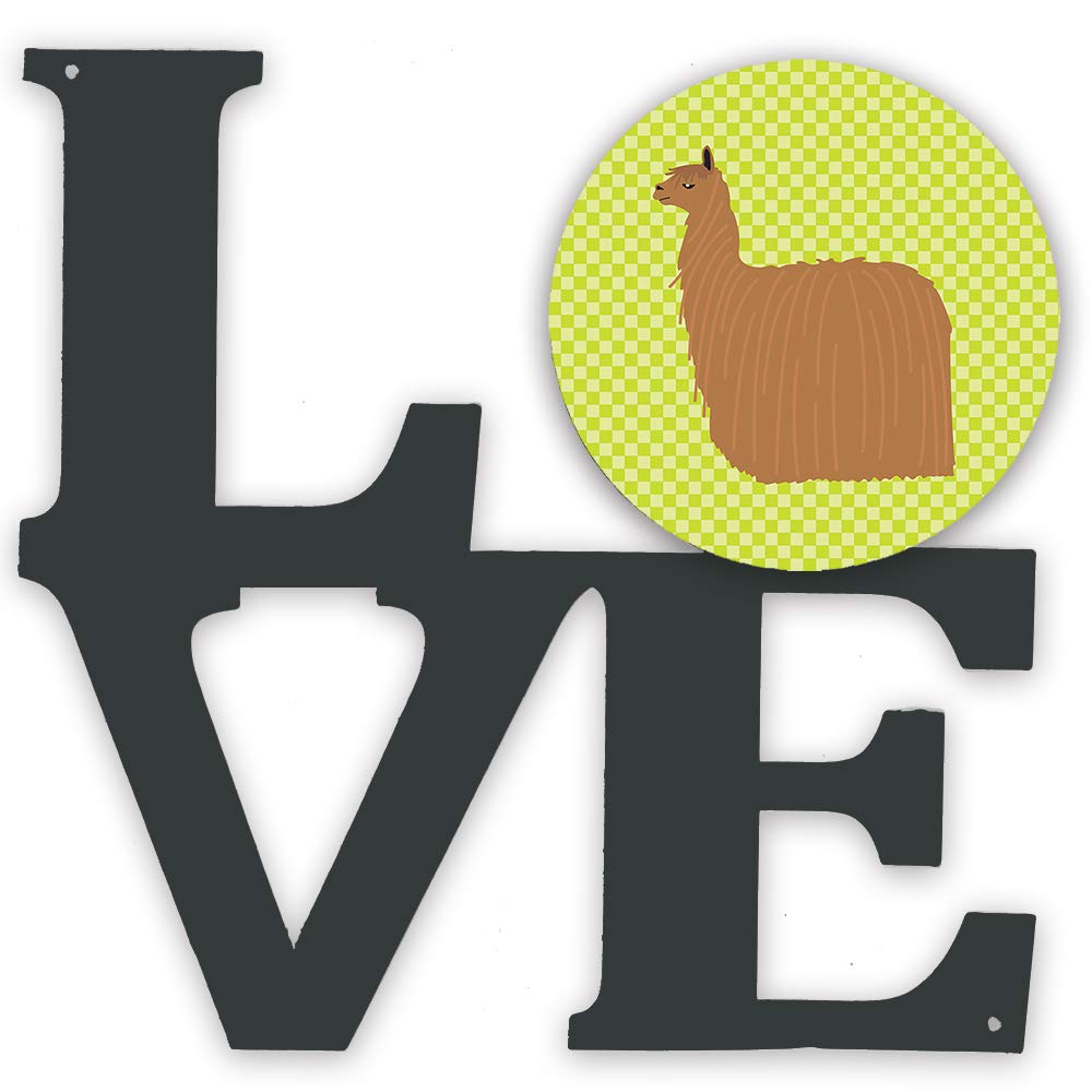 Alpaca Suri Green Metal Wall Art - Indoor & Outdoor Decor for Patio, Bathroom, Kitchen | Colorful Aluminum & Black Steel Sculpture | Perfect for Farmhouse, Boho & Garden Decor