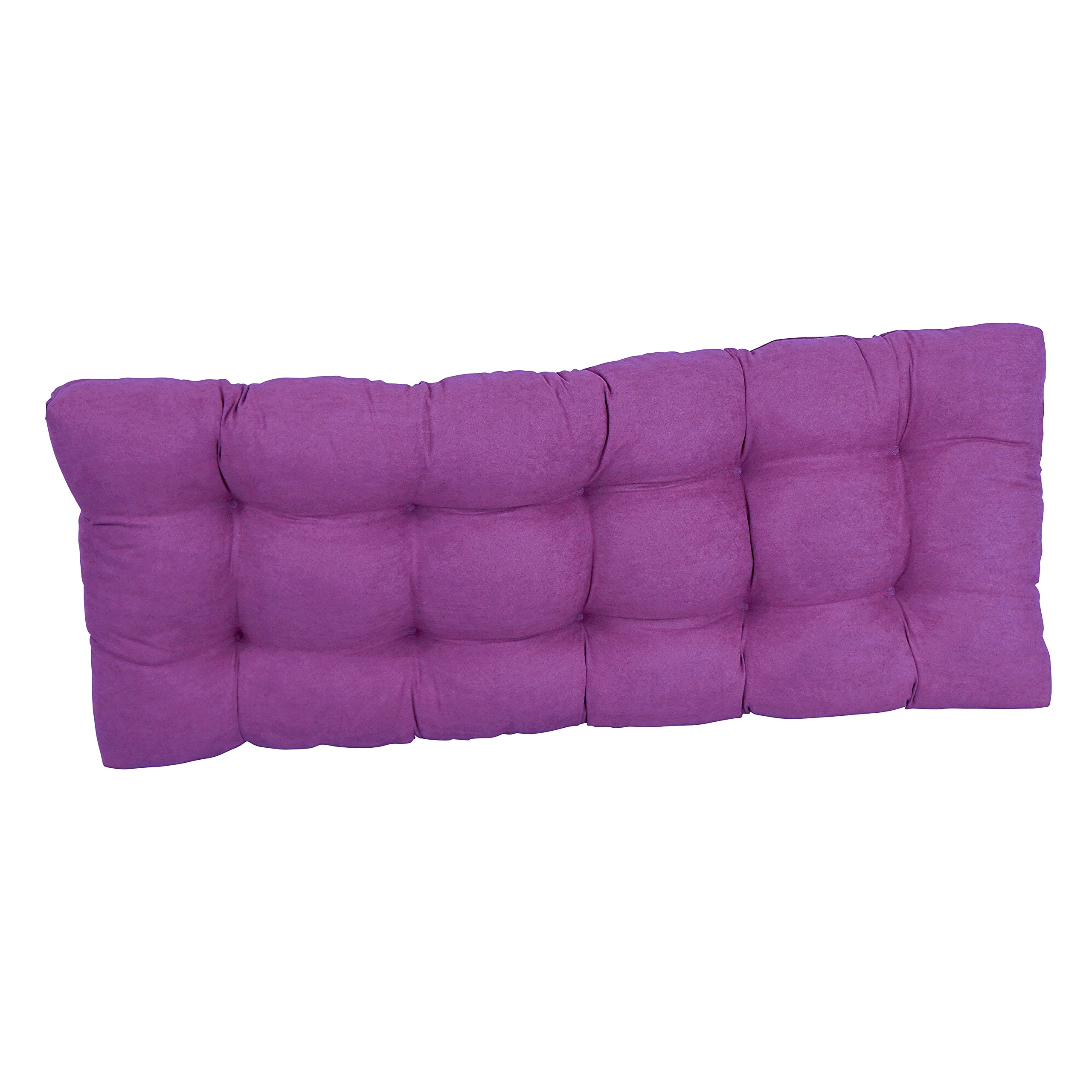 Blazing Needles Microsuede Tufted Bench Cushion 51x19 Inches - Ultra Violet Purple - Soft Durable Seat Pad for Entryway, Bedroom, Living Room & Outdoor Furniture