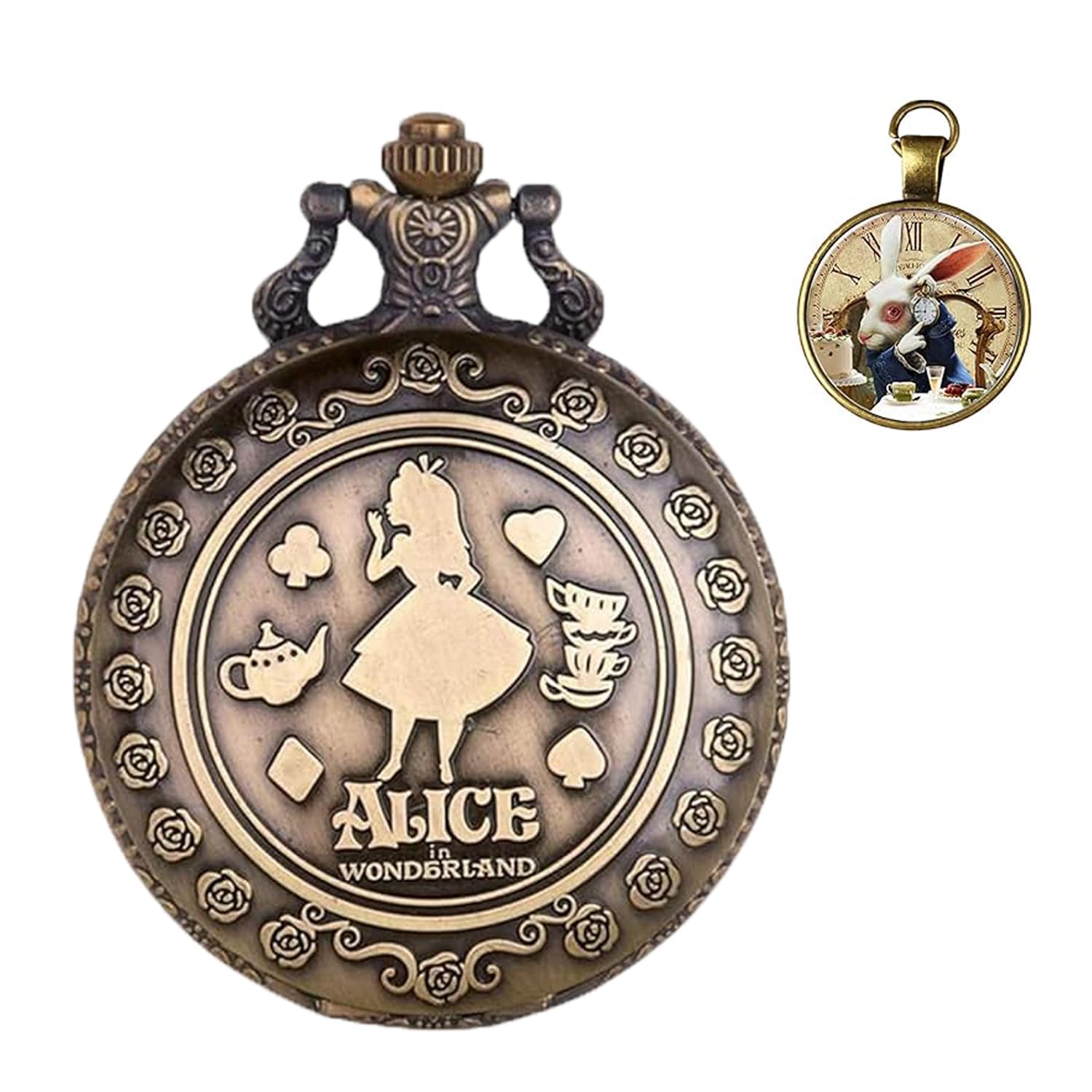 Vintage Arabic Numerals Quartz Pocket Watch with Chain for Men - Perfect for Formal Events, Weddings & Collectors