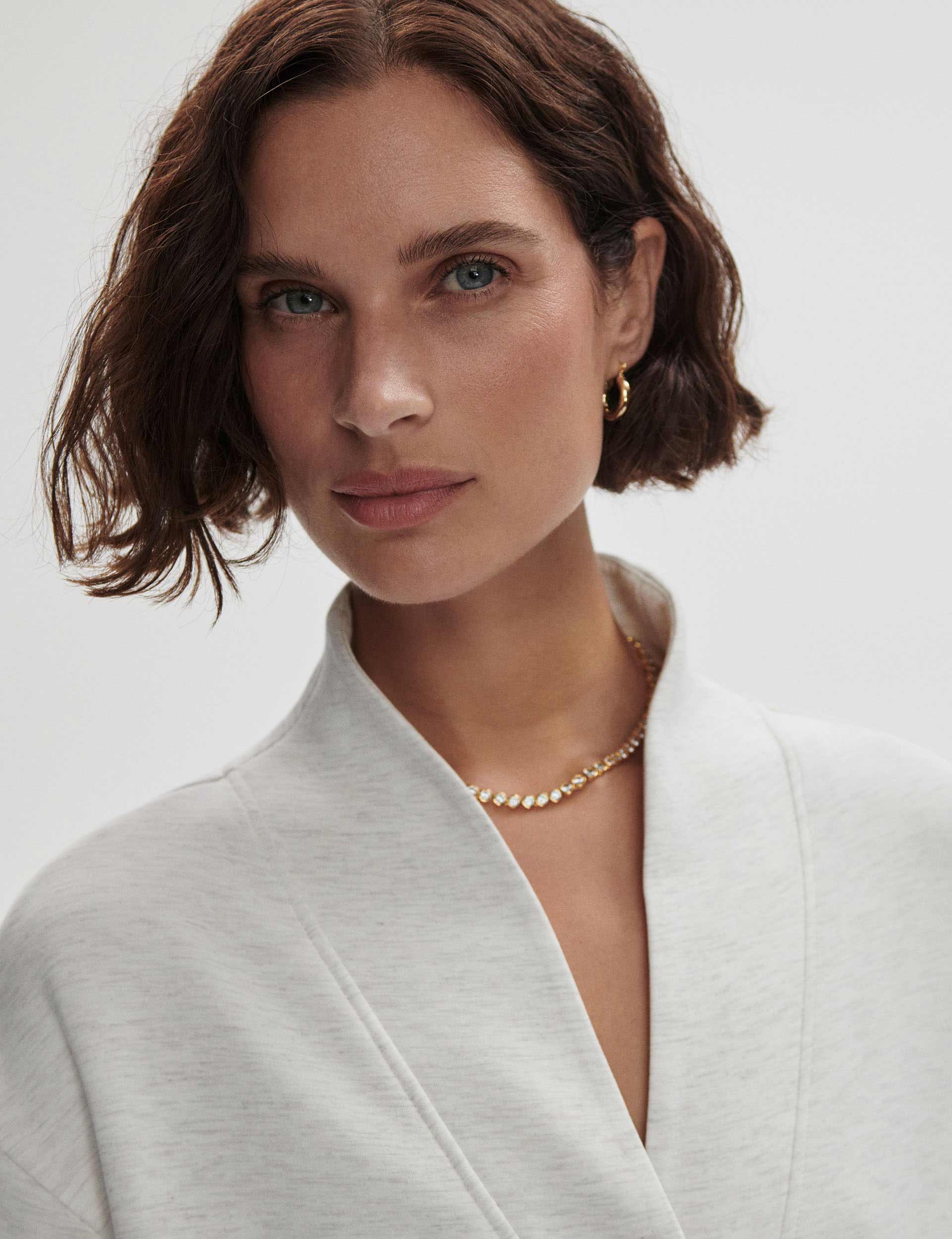 Celeste Button Through Sweater Ivory Marl - Women's Casual Knit Pullover for Fall & Winter | Perfect for Office, Dates & Cozy Evenings