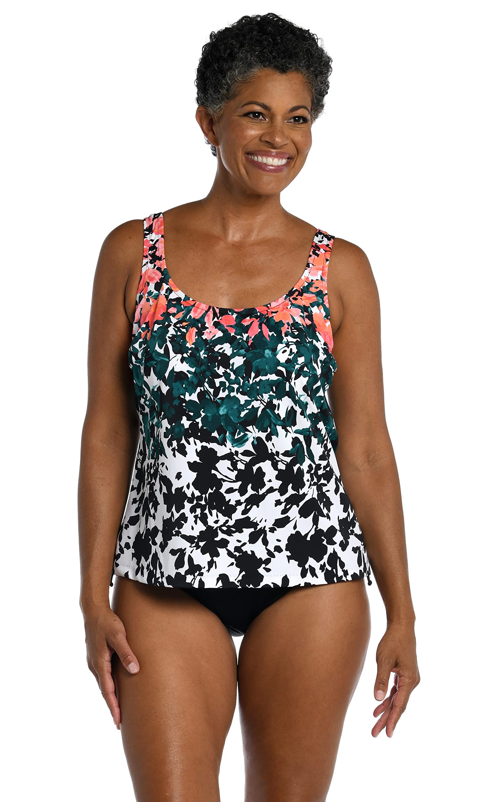 Maxine Of Hollywood Women's Scoop Neck Tankini Swimsuit Top - Sexy Swimwear for Beach & Pool - Perfect for Summer Vacation, Water Sports, and Resort Wear