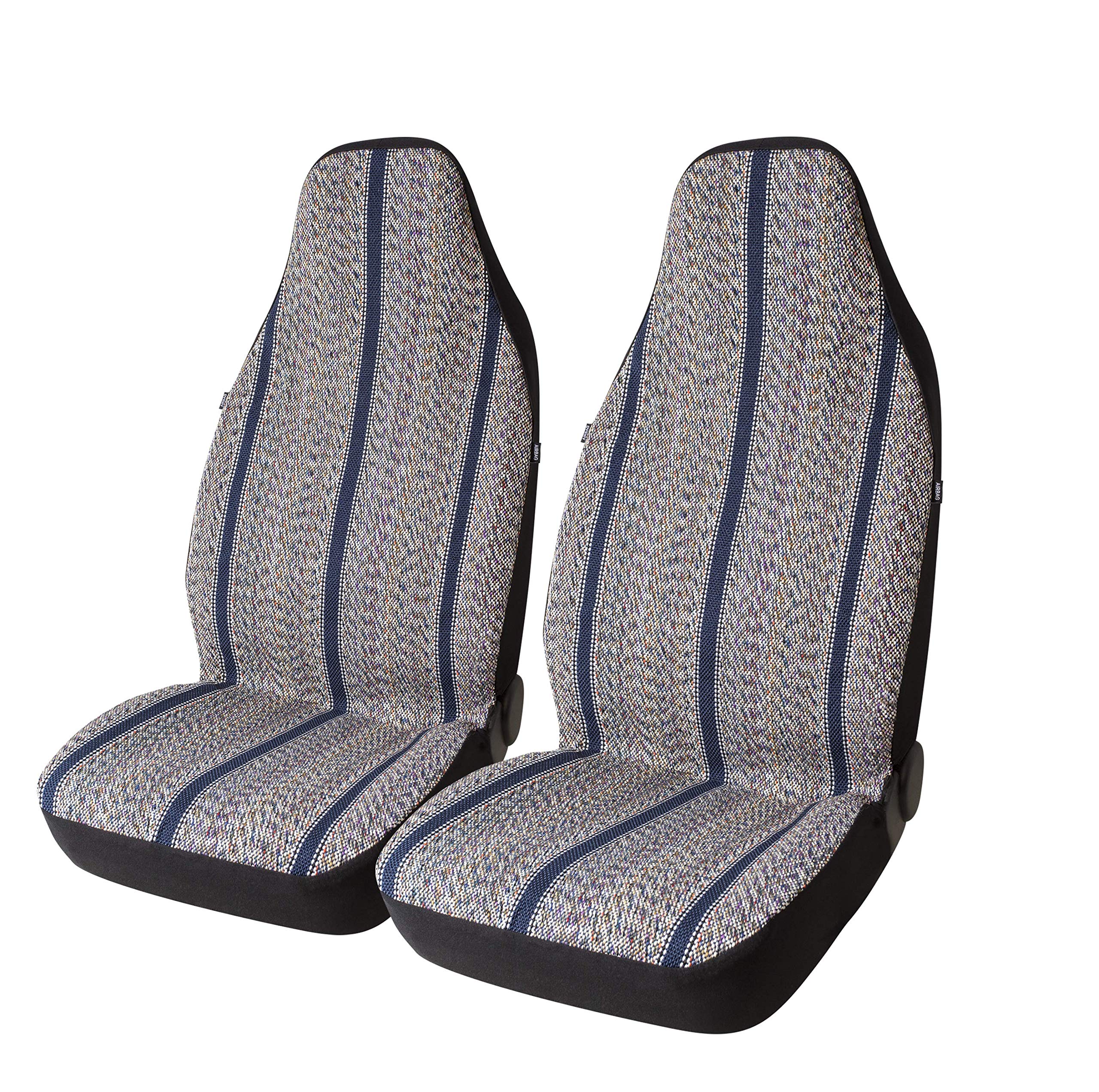 Baja Blanket Bucket Seat Covers for Car, Truck, Van & SUV - Airbag Compatible Universal Fit (2-Piece Set, Blue) - Perfect for Road Trips, Camping & Outdoor Adventures