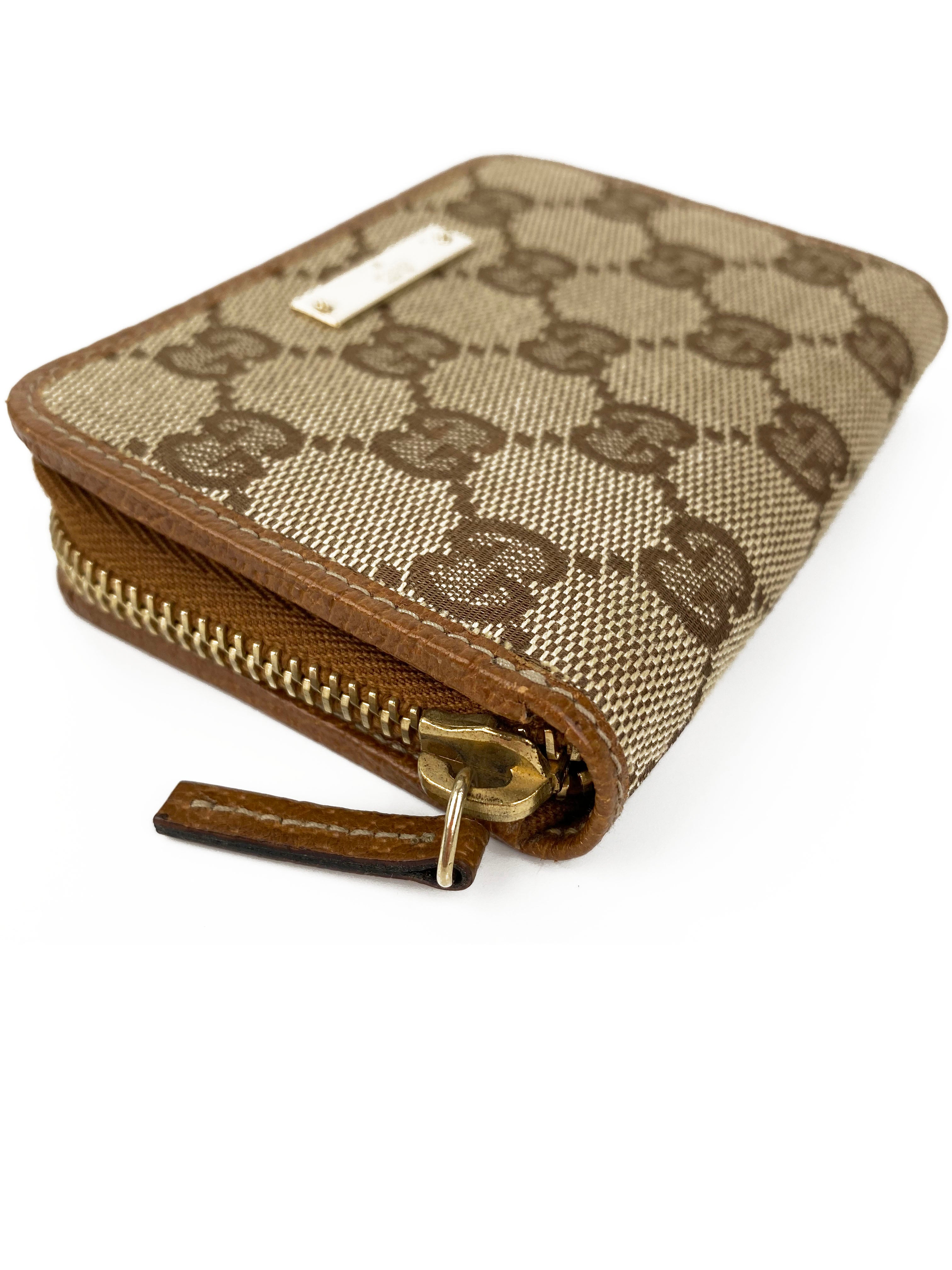 Gucci Monogram Zipped Cardholder Wallet for Women & Men - Slim RFID Blocking Credit Card Holder with Zip Pocket - Perfect for Travel, Business & Everyday Use