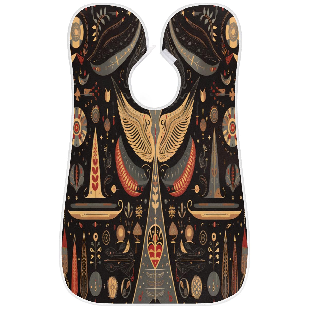 Bohemian Egyptian Pattern Beard Shaving Bib for Men - Waterproof Hair Dye Apron & Makeup Cape for Barbers, Stylists & Artists - Sink Hair Catcher & Beard Trimming Accessory - Perfect for Salon, Home Grooming & DIY Haircuts