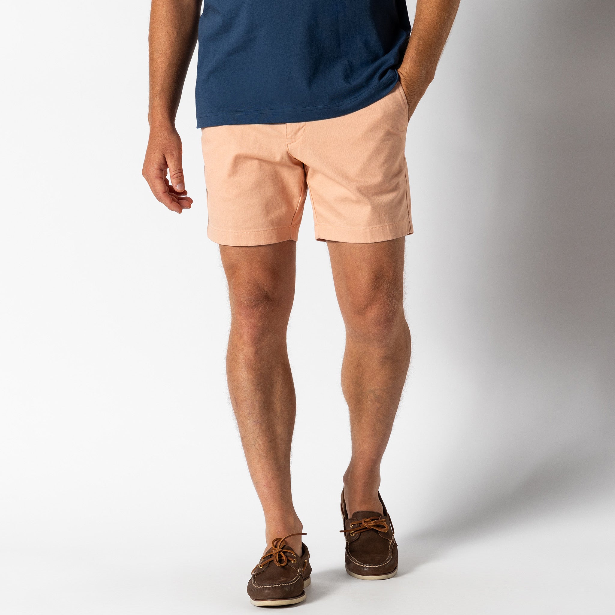 7 Gold School Chino Shorts for Men - Faded Peach Color | Comfortable & Stylish Casual Wear for Summer, School, and Outdoor Activities