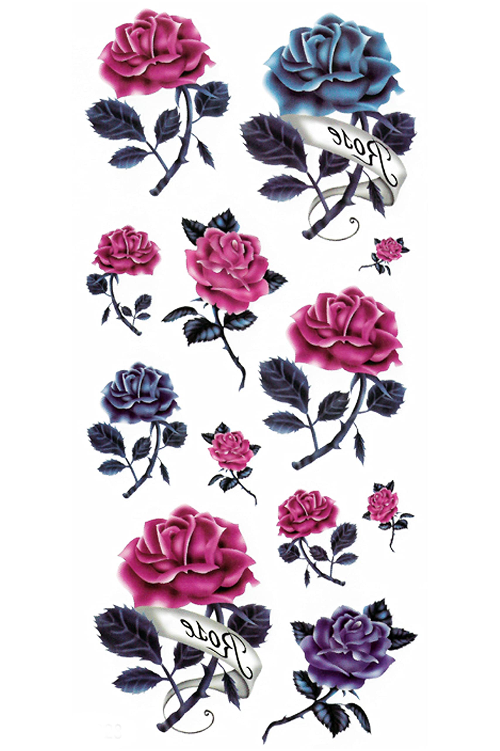 Sexy Honeymoon Temporary Tattoos for Women - Waterproof Floral Body Art (19x9cm) - Perfect for Beach Vacations, Bachelorette Parties & Romantic Getaways