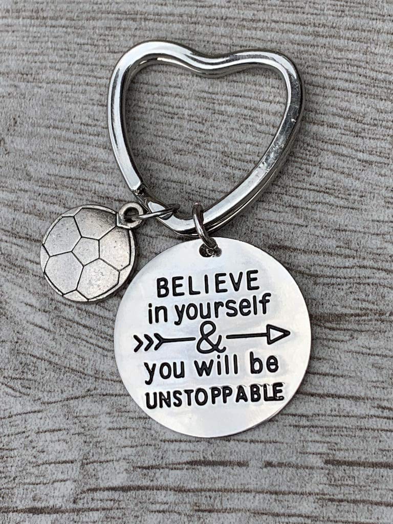 SportyBella Unstoppable Soccer Keychain - Motivational Soccer Player Gift for Men & Women - Perfect for Soccer Lovers, Coaches & Fans - Great for Game Days, Training & Team Spirit