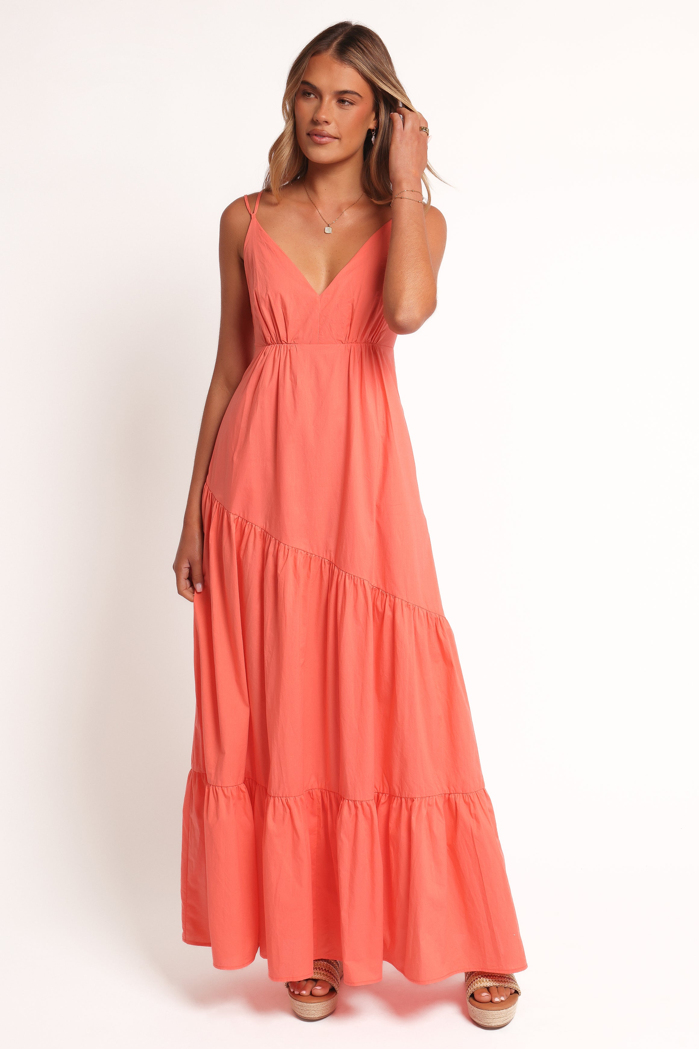 Forbes Women's Maxi Dress - Flowy Coral Long Summer Dress for Beach, Vacation & Casual Wear | Elegant & Comfortable