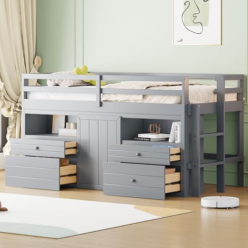 Gray With 4 Drawers