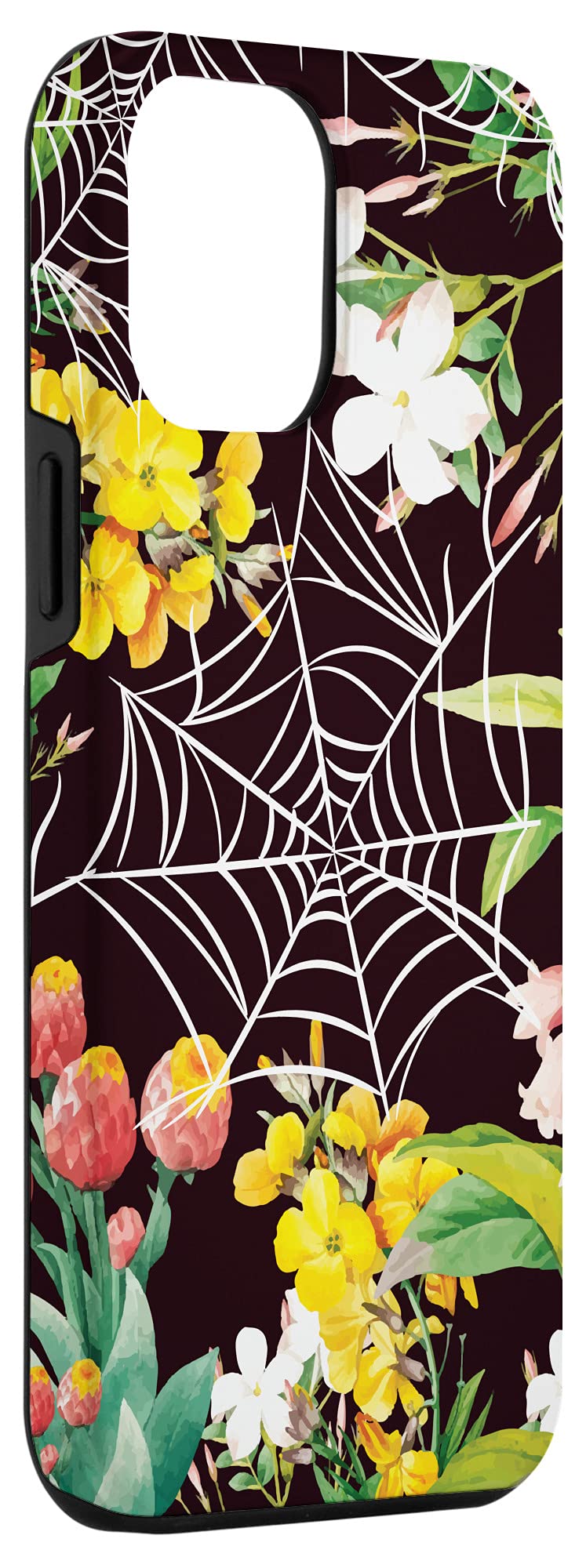 iPhone 12 Pro Max Case - Spiderweb Wildflower Design, Colorful Floral Pattern Protective Cover | Perfect for Daily Use, Travel & Outdoor Activities
