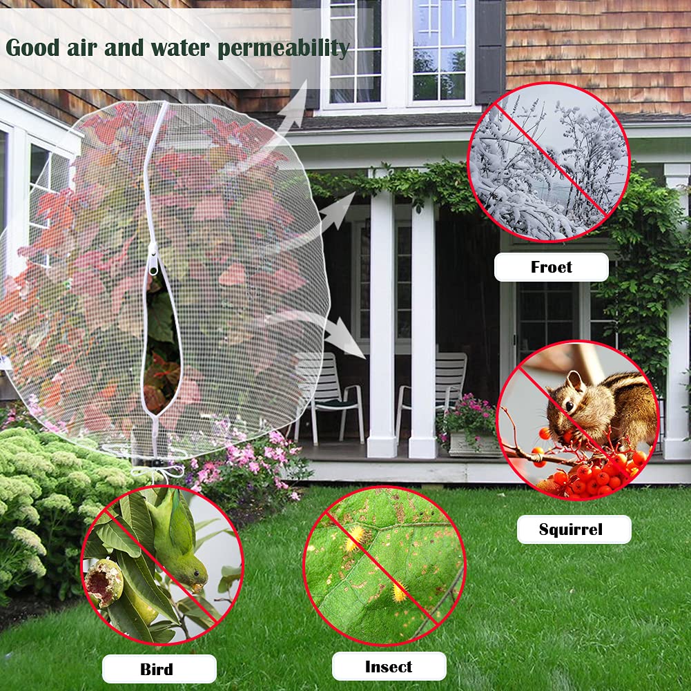 Premium Garden Plant Cover with Zipper - 72x76 Inch White Plant Protection Netting Bags (2-Pack) for Fruit Trees, Flowers & Vegetables | UV Resistant Mesh Netting for Pest Control & Frost Protection | Ideal for Backyard Gardening, Orchard Care & Seasonal Plant Shelter