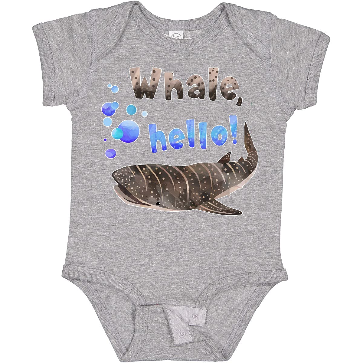Inktastic Whale Hello Cute Whale Shark with Bubbles Baby Bodysuit - Adorable Infant Outfit for Beach, Pool & Summer Playtime
