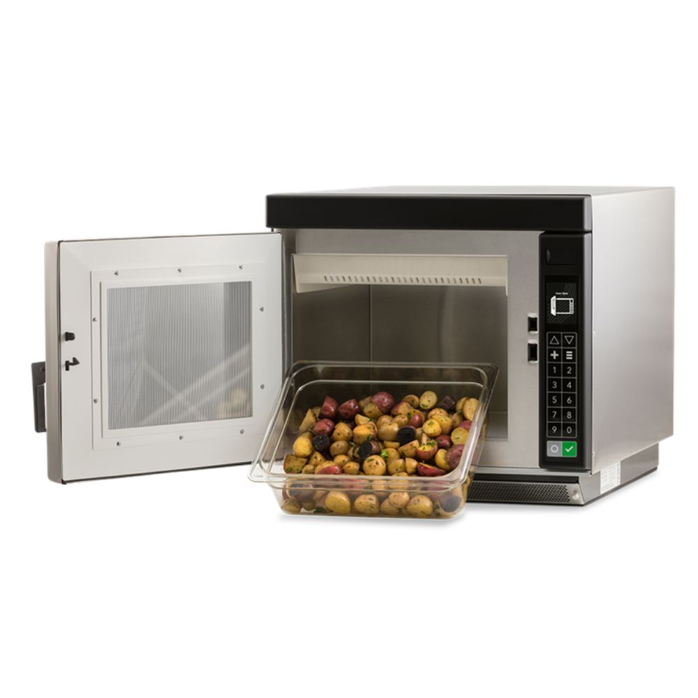Amana 1.0 Cu Ft Commercial Microwave Oven - 2200W Heavy Duty, Touch Control Panel, 208/240V - Perfect for Restaurants, Cafes & High-Volume Food Service Businesses