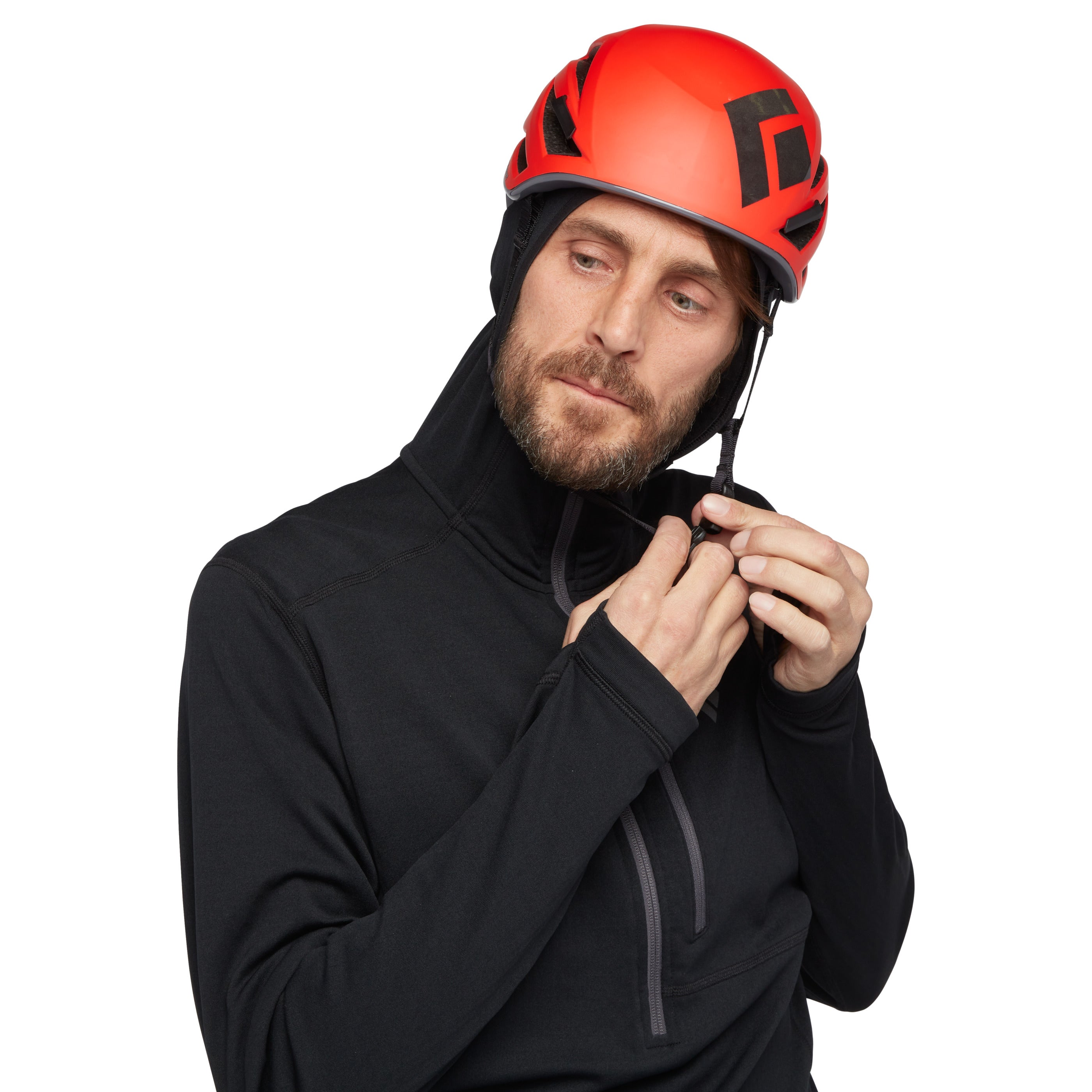 Men's Coefficient Quarter Zip Fleece Hoody - Lightweight Warm Pullover for Hiking, Running & Outdoor Activities