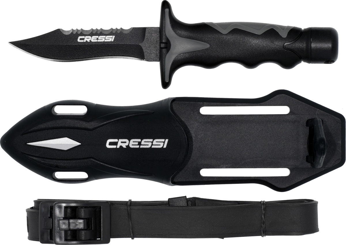 Cressi Predator Dive Knife - Professional Stainless Steel Scuba Diving Knife for Spearfishing, Snorkeling & Underwater Safety | Perfect for Divers, Fishermen & Water Sports Enthusiasts
