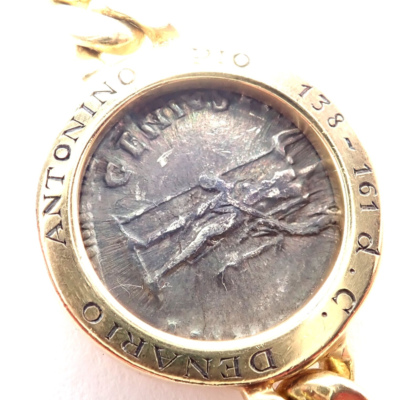 Vintage Bvlgari Bulgari 18k Yellow Gold 7 Antique Coin Monete Link Necklace - Luxury Italian Jewelry for Women, Perfect for Parties & Special Occasions