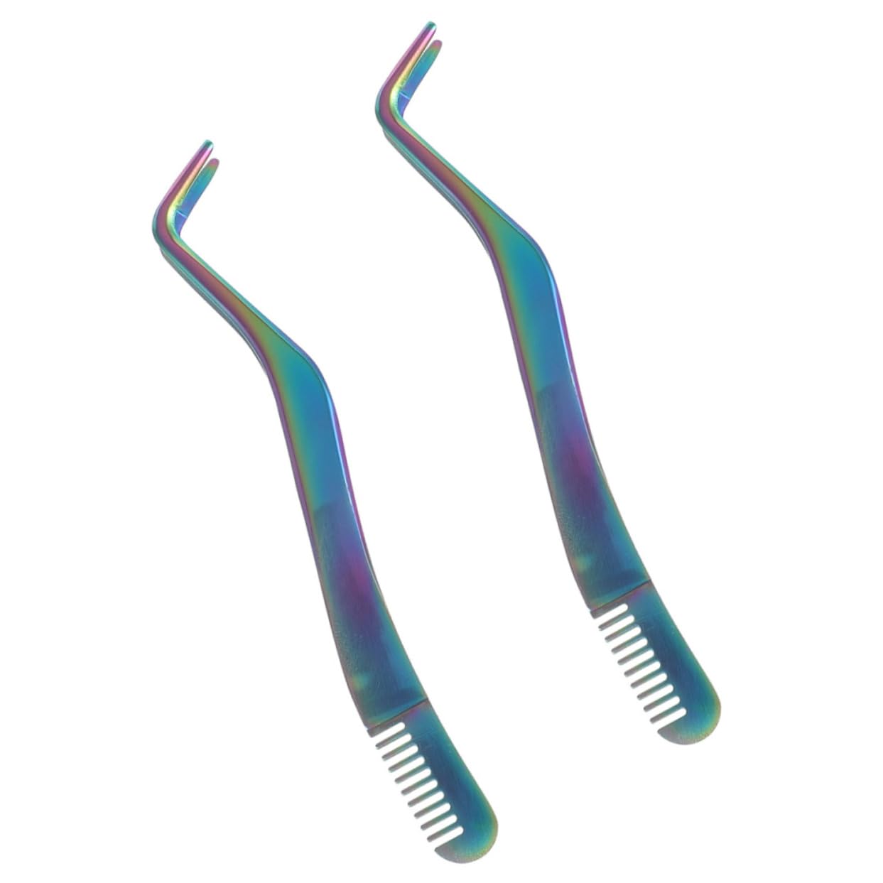 2pcs Stainless Steel Eyelash Tweezers with Comb - Precision Lash Applicator & Eyebrow Tool for Women & Men - Perfect for Eyelash Extensions, Salon Use & DIY Beauty Care at Home