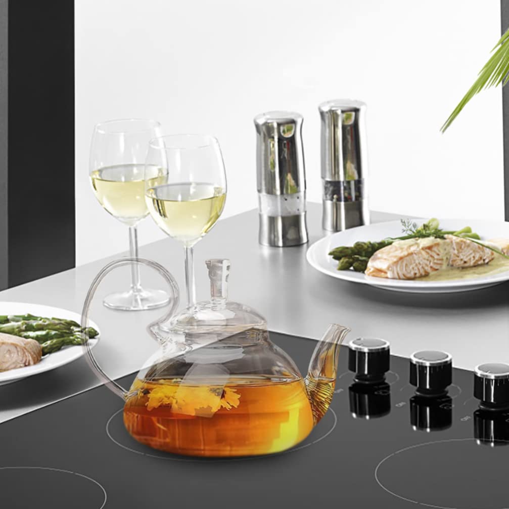 Glass Teapot with Infuser - Heat Resistant Tea Maker Kettle for Home, Hotel & Office - Perfect for Loose Leaf Tea, Herbal Tea & Iced Tea Brewing