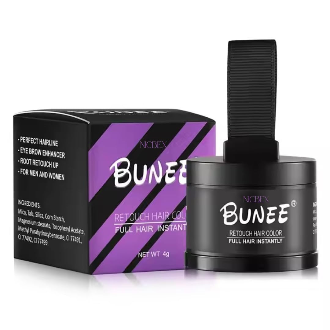 NicBex Natural Hairline Powder & Eyebrow Stamp – Quick Root Touch-Up for Hair & Eyebrows | Hair Shading Sponge Pen & Shadow Powder Stick | Black Root Cover-Up for Thinning Hair & Bald Spots | Perfect for Daily Use, Travel & On-the-Go Touch-Ups (1 Pack)