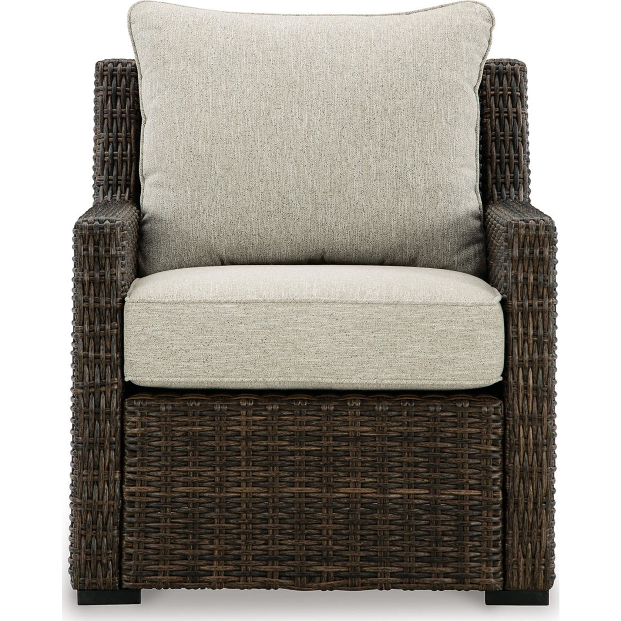 Brook Ranch Outdoor Chaise Lounge with Cushion - Water-Resistant Brown Patio Furniture for Poolside, Beach, and Backyard Relaxation