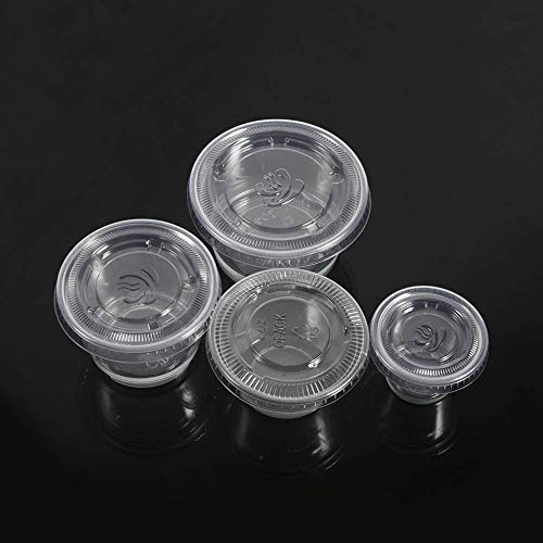 50Pcs Clear Plastic Sauce Cups with Lids - 4oz Souffle Cups for Food Storage, Takeaway, Chutney & Hot Sauces - Perfect for Restaurants, Catering & Home Meal Prep