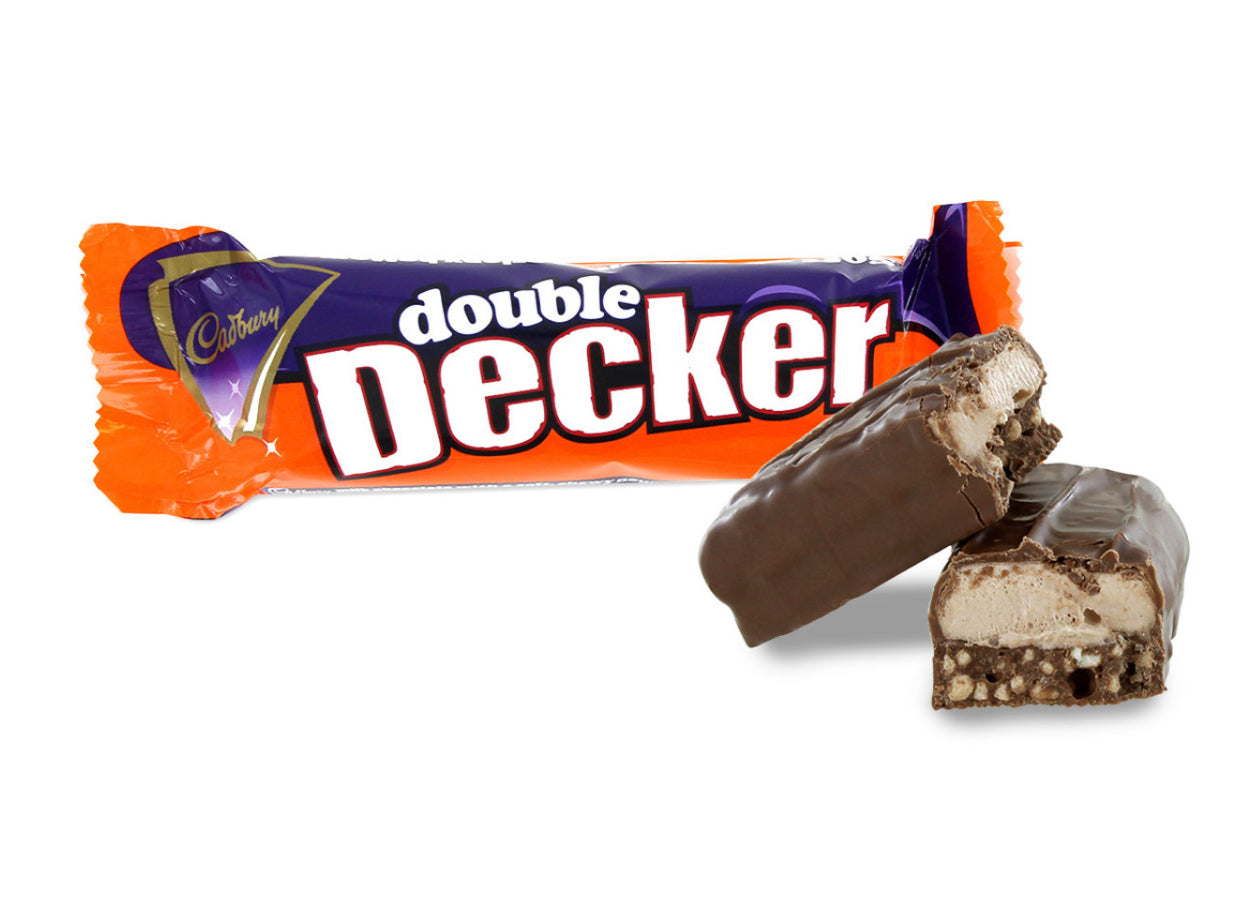 Cadbury Double Decker Chocolate Bar - Crunchy & Chewy Candy with Nougat, Cereal & Chocolate - Perfect for Snacking, Gifting & Halloween Treats