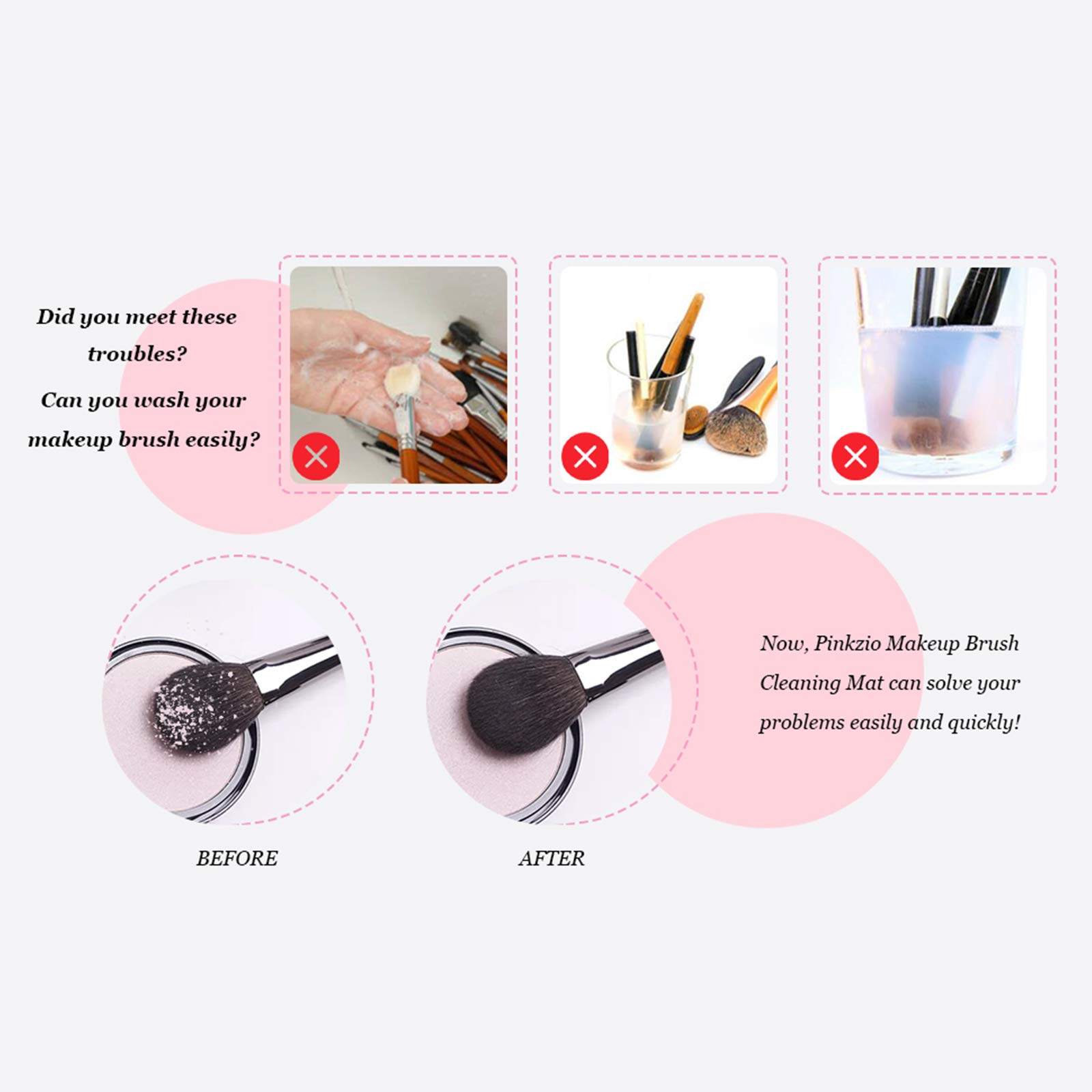 Premium Silicone Cleaning Mat for Makeup Brushes - Baby Pink (1 Count) | Perfect for Makeup Artists & Beauty Enthusiasts at Home or Salon