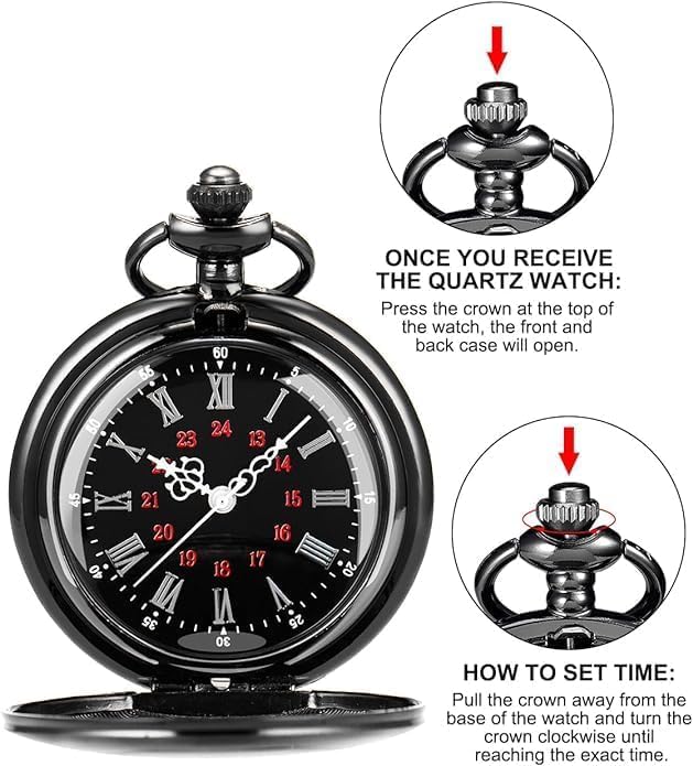 ManChDa Engraved Pocket Watch for Men - Premium Groomsmen & Bestman Gift Set - Classic Vintage Style Pocket Watch for Weddings, Anniversaries & Special Occasions