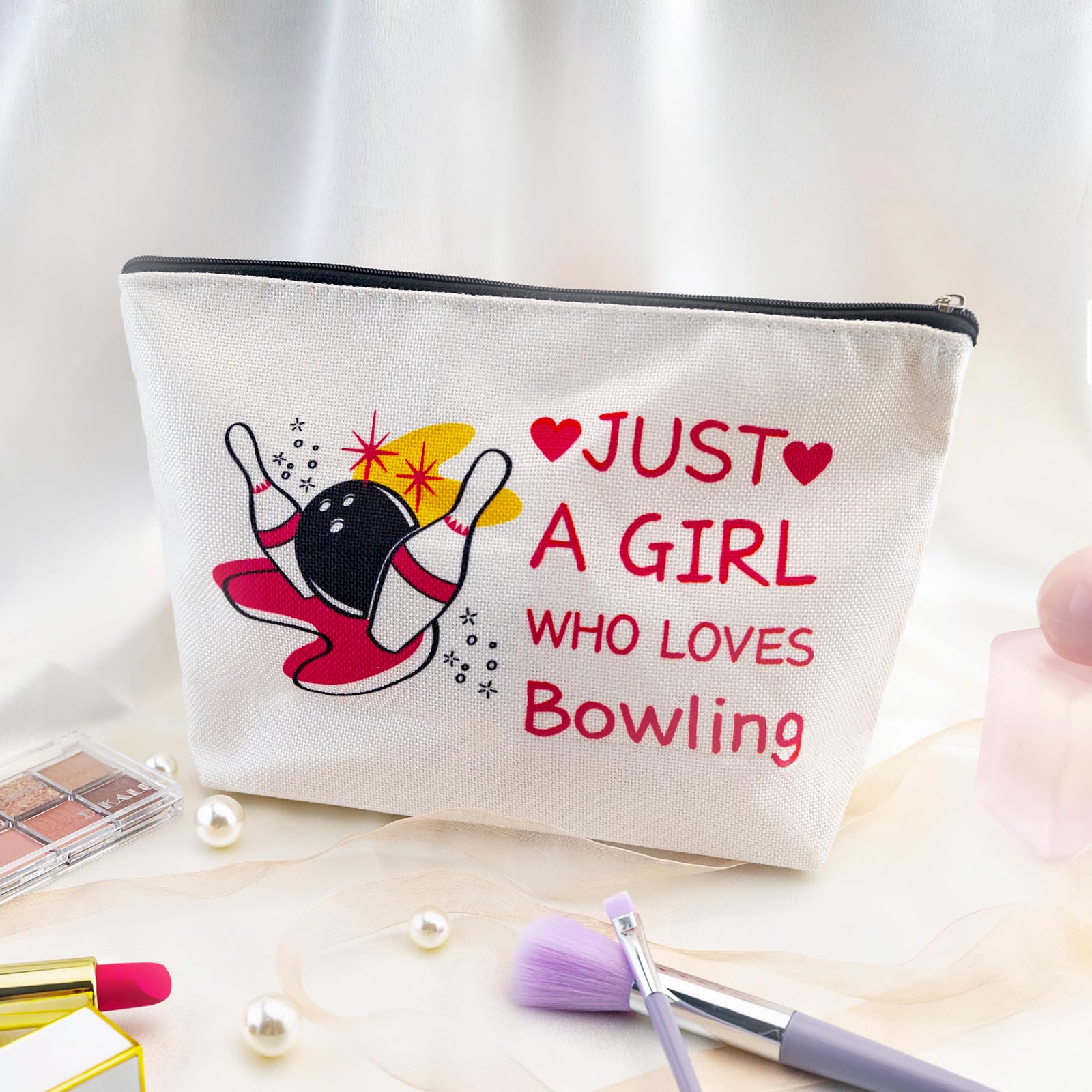 **Bowling Accessories Bag - Durable Bowling Party Favors & Gifts for Women, Girls, Sisters & Friends - Perfect for Birthday, Travel, Makeup & Toiletry Storage**    *(Use Cases: Ideal for bowling parties, birthday gifts, travel essentials, cosmetic storage, and everyday use!)*