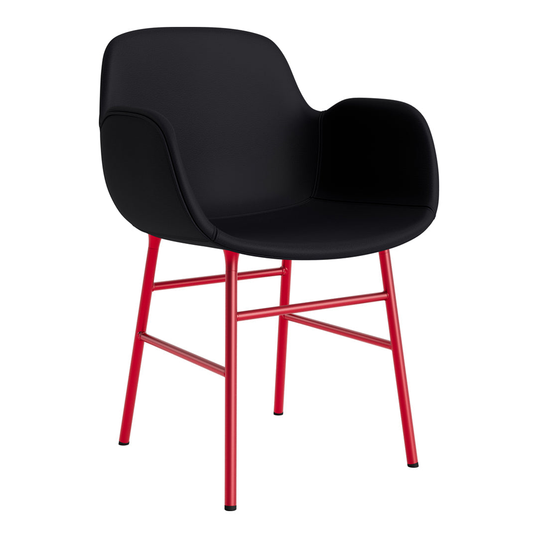 Modern Form Armchair with Sturdy Metal Legs & Soft Upholstery - Perfect for Living Room, Office, or Reading Nook