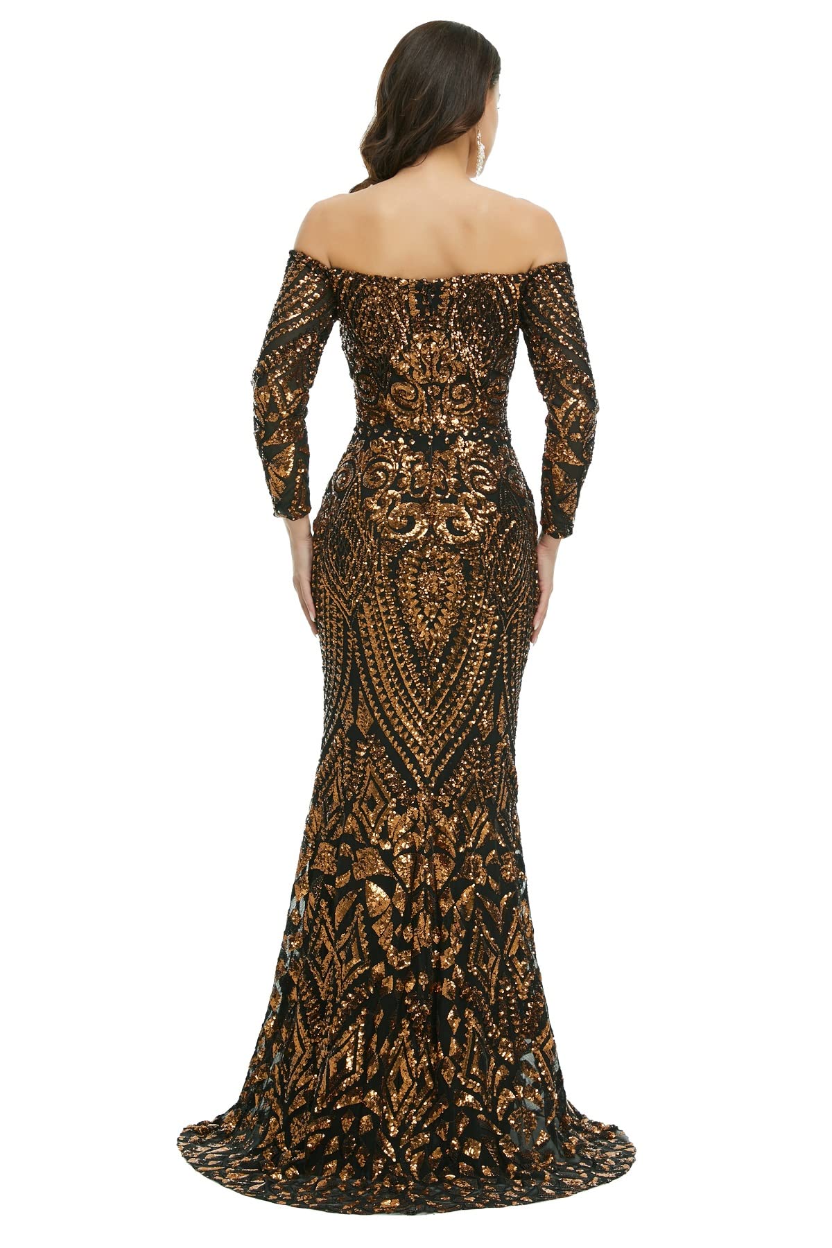 Elegant Off Shoulder Mermaid Prom Dress for Women - Sparkling Sequined Evening Gown for Party, Wedding & Special Occasions | Perfect for Bridesmaids, Cocktail Events & Formal Dinners