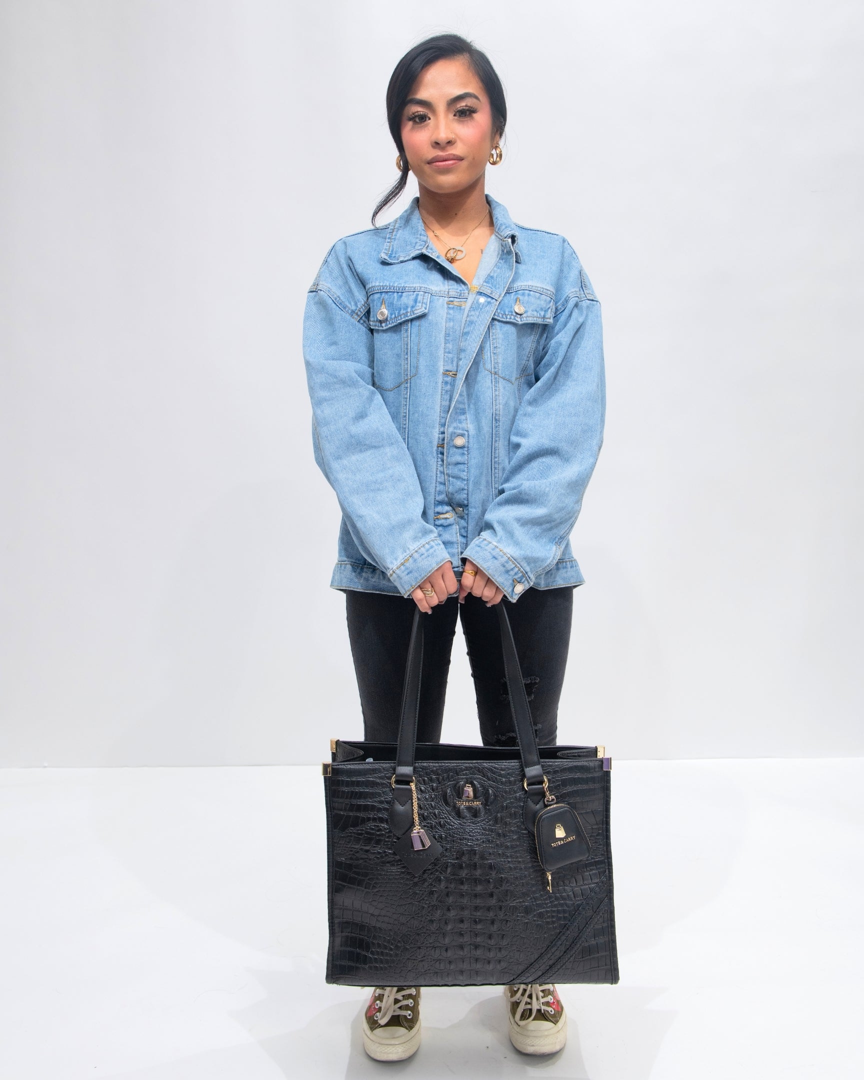 Apollo 2 Black Tote Bag - Stylish & Durable Shopping Bag for Women, Work, Gym & Travel