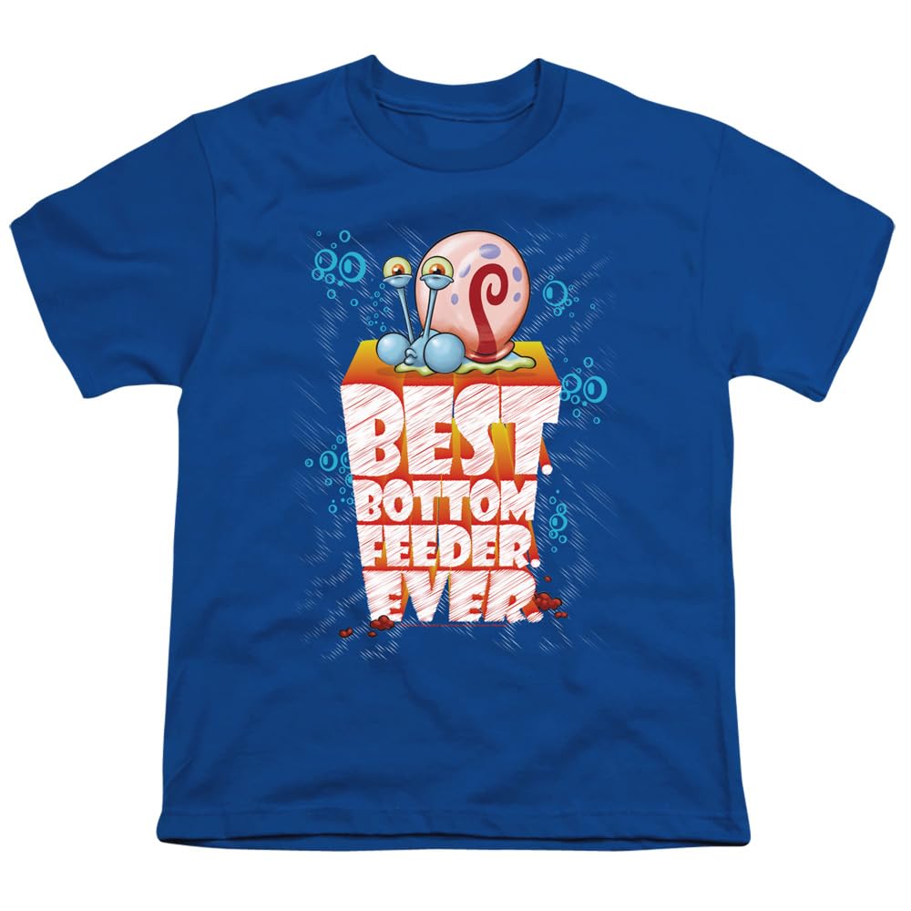 Spongebob Best Bottom Feed Ever Unisex Youth T-Shirt - Cartoon Character Graphic Tee for Kids & Teens - Perfect for Casual Wear, Birthday Gifts & Nickelodeon Fans