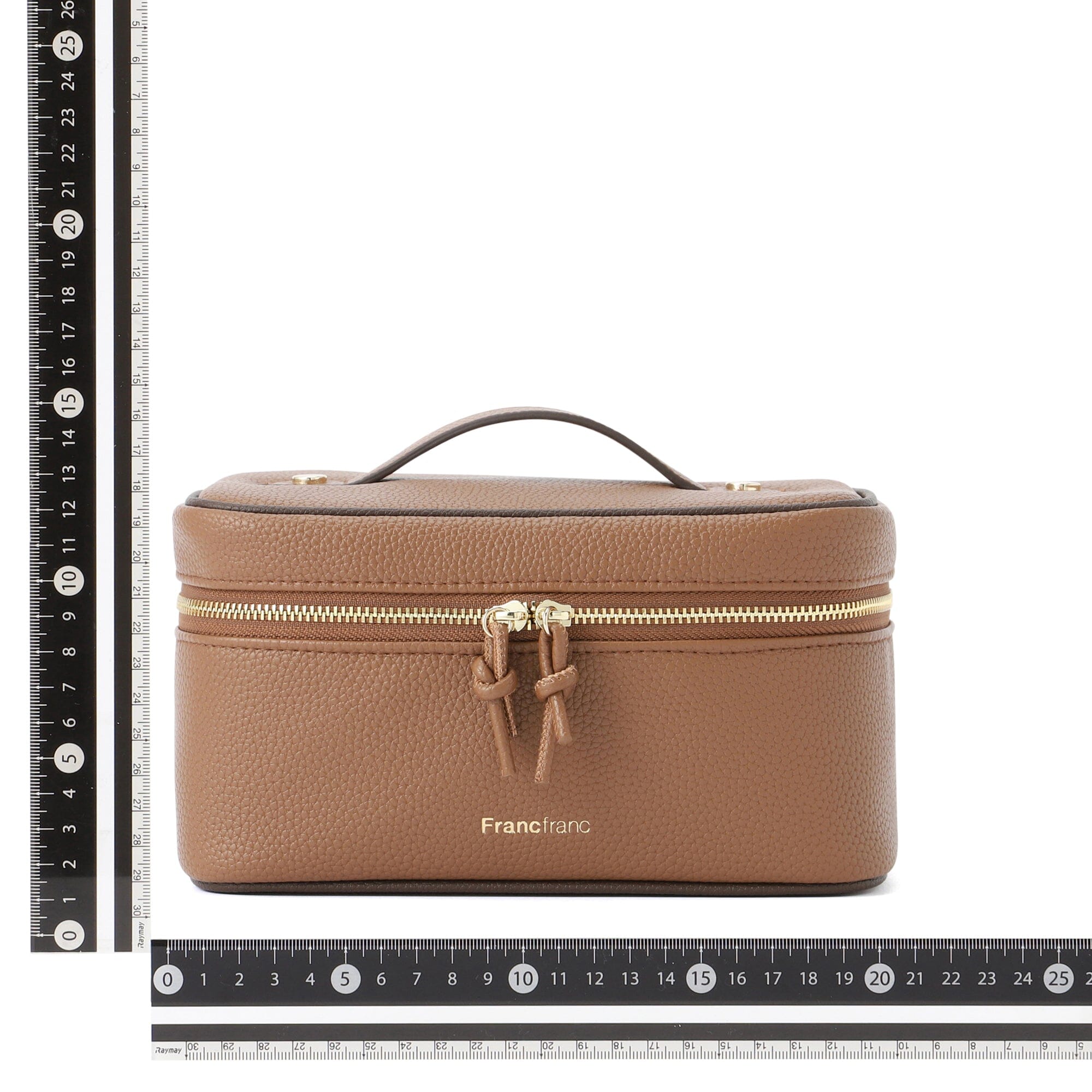 Bicolor Vanity Pouch for Women - Stylish Brown Makeup Bag with Dual Compartments | Perfect for Travel, Gym & Everyday Essentials Organization