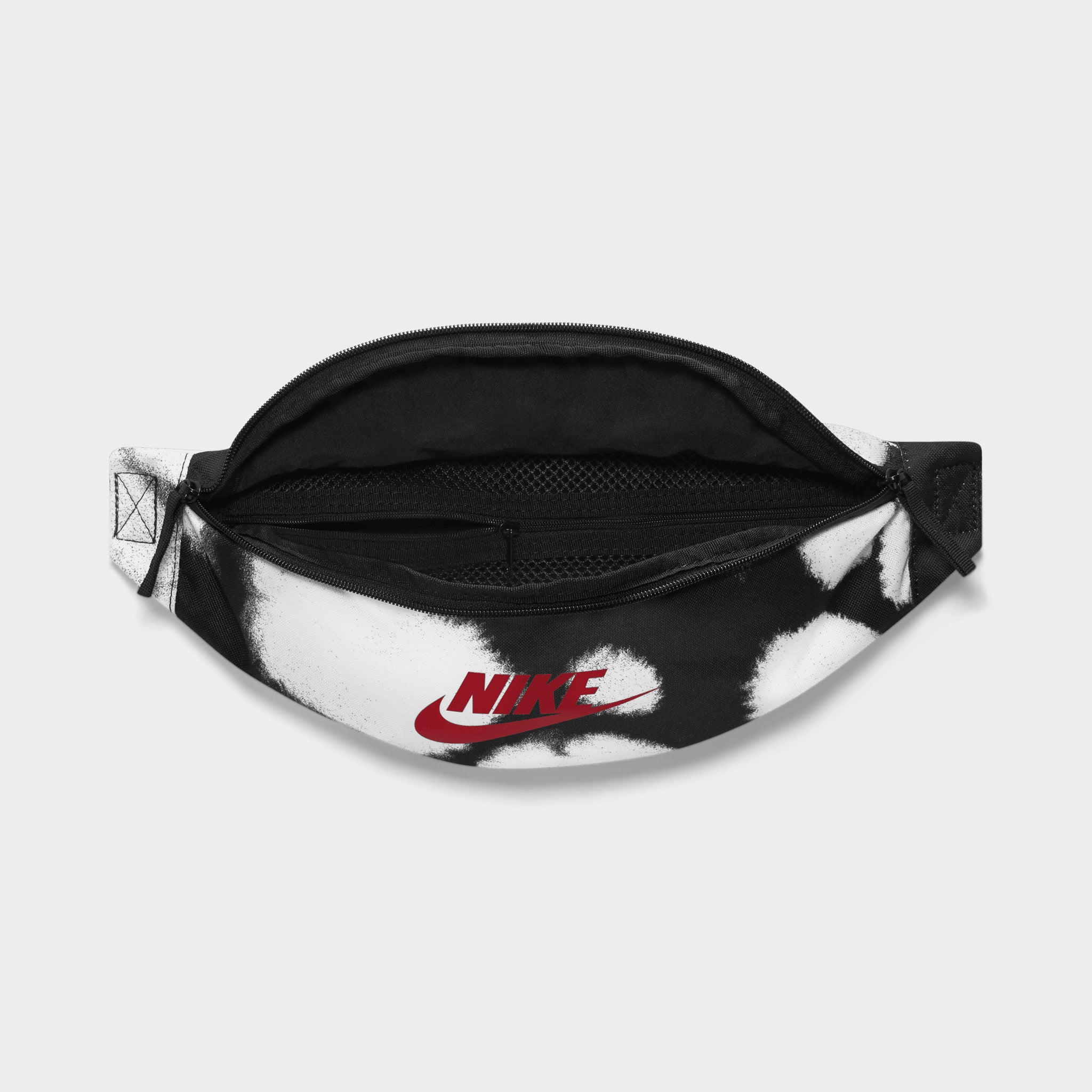 Nike Heritage Fanny Pack - Black, University Red - Waist Bag for Running, Travel & Everyday Use