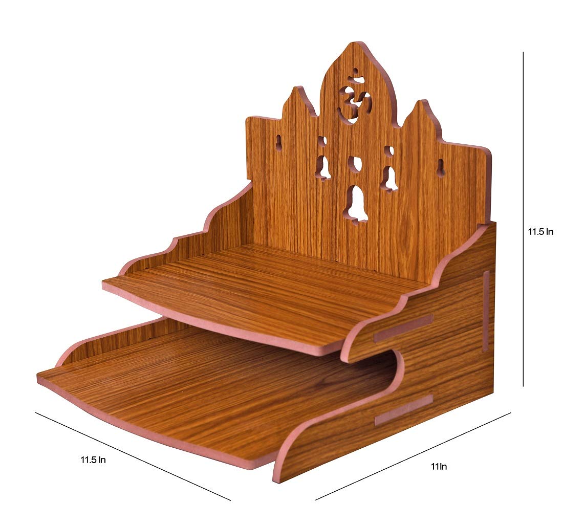 Handcrafted Wooden Plywood Mandir Pooja Room Temple - Red A X-Large Wall Hanging for Home Decor & Office Worship | Perfect for Indian Prayer Room, Meditation Space & Spiritual Corner (BTS003)