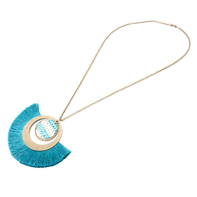 Elegant Mint Green Tassel Necklace Set for Women - Boho Chic Layered Statement Jewelry - Perfect for Parties, Weddings & Everyday Wear