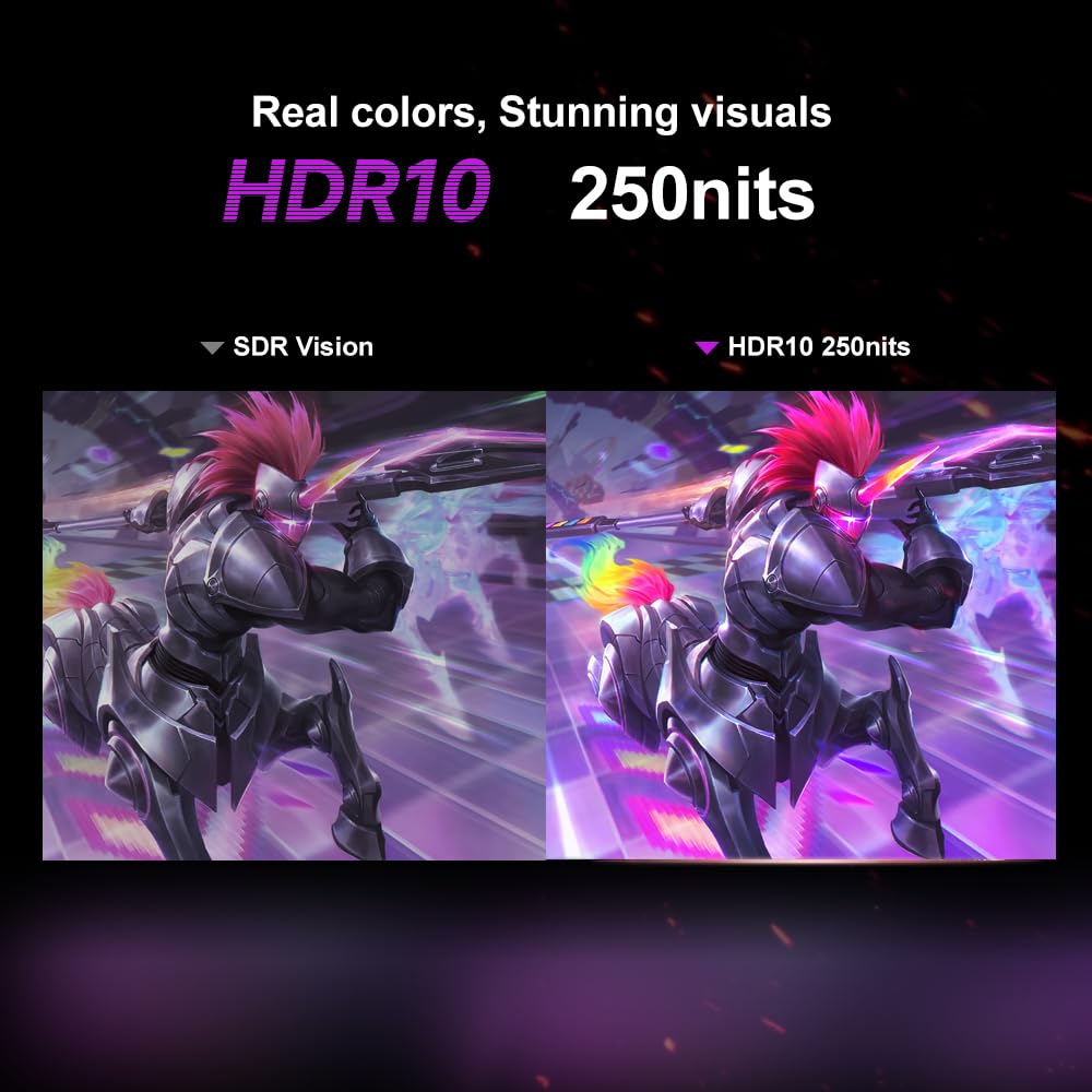 27 Inch Gaming Monitor FHD 1080P 180Hz IPS 1ms Response - FreeSync, Ultra-Thin Design, VESA Mount, Tilt Adjustable, Eye Care Technology - Perfect for PC Gaming, Esports & Home Office Setup (HDMI/DP)