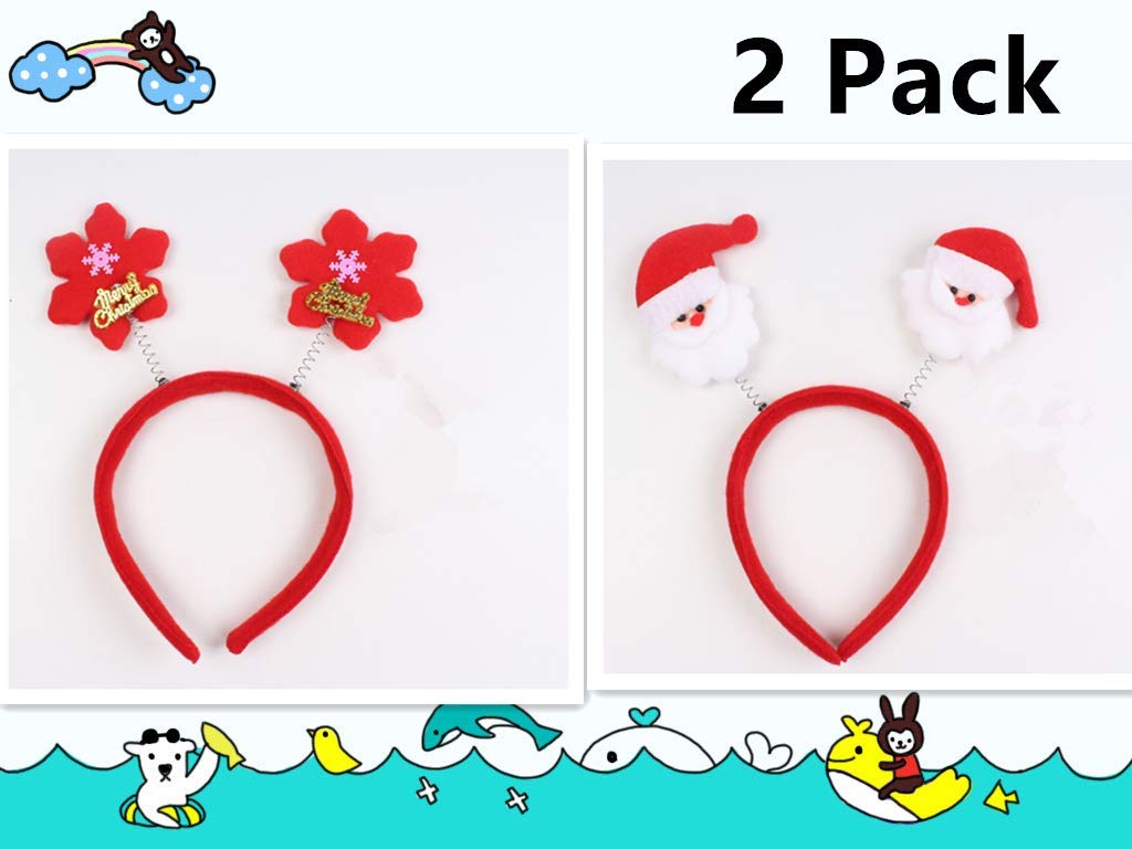 Festive Christmas Headbands for Women & Kids - Santa Claus Hair Hoop Hairbands for Holiday Parties, Xmas Photos & Family Gatherings - Fun Christmas Hair Accessories for Adults & Children