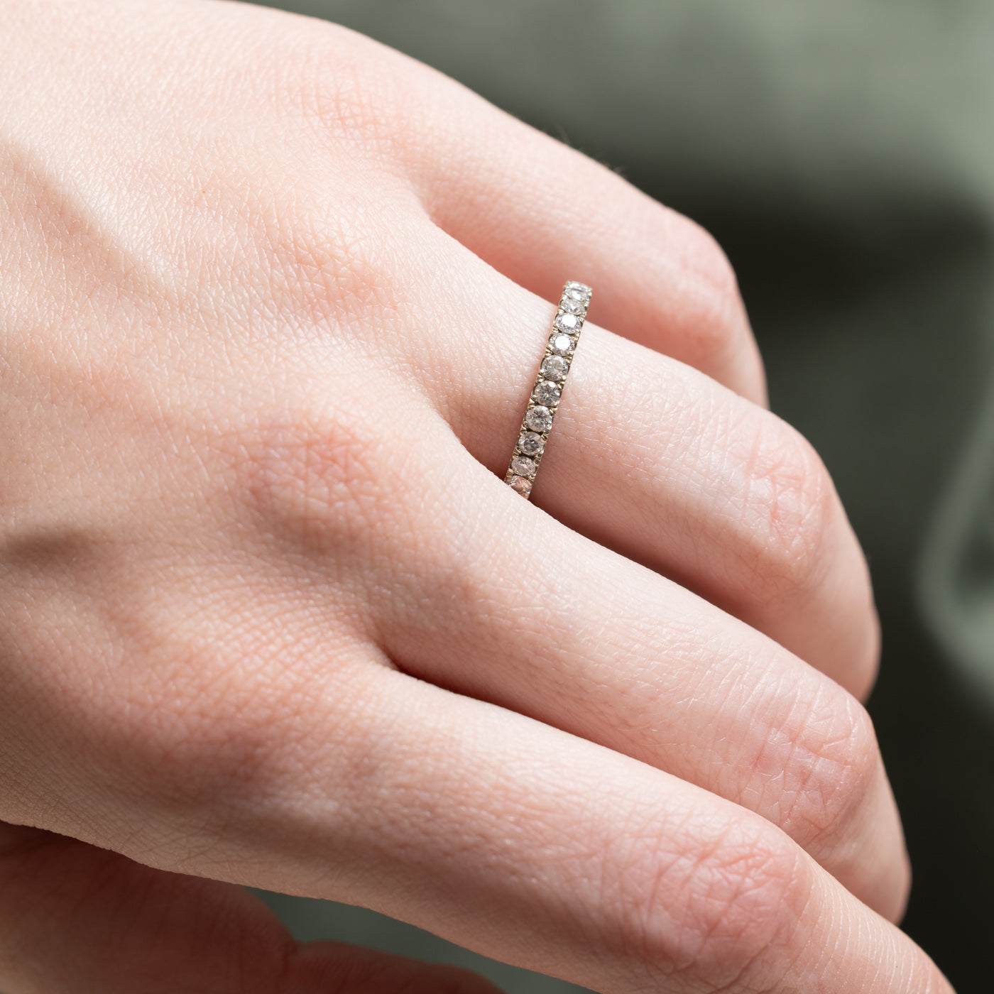 Semi Eternity Diamond Wedding Band Ring - 0.28 Carat Total Weight (CTW) - Size 6 - Perfect for Anniversary Gifts, Bridal Jewelry & Special Occasions