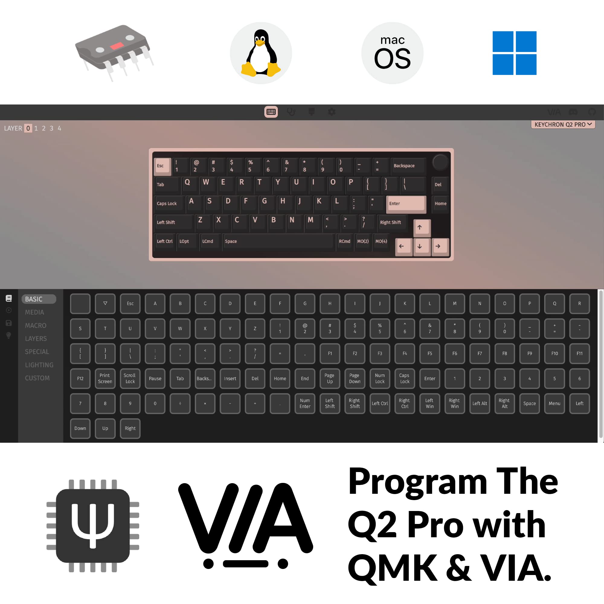 Keychron Q2 Pro Full Metal RGB Wireless Custom Mechanical Keyboard - QMK/VIA Programmable, Hot-Swappable K Pro Brown Switches, KSA Double-Shot PBT Keycaps - Compatible with Mac, Windows, Linux (Black) | Perfect for Gaming, Coding & Office Work
